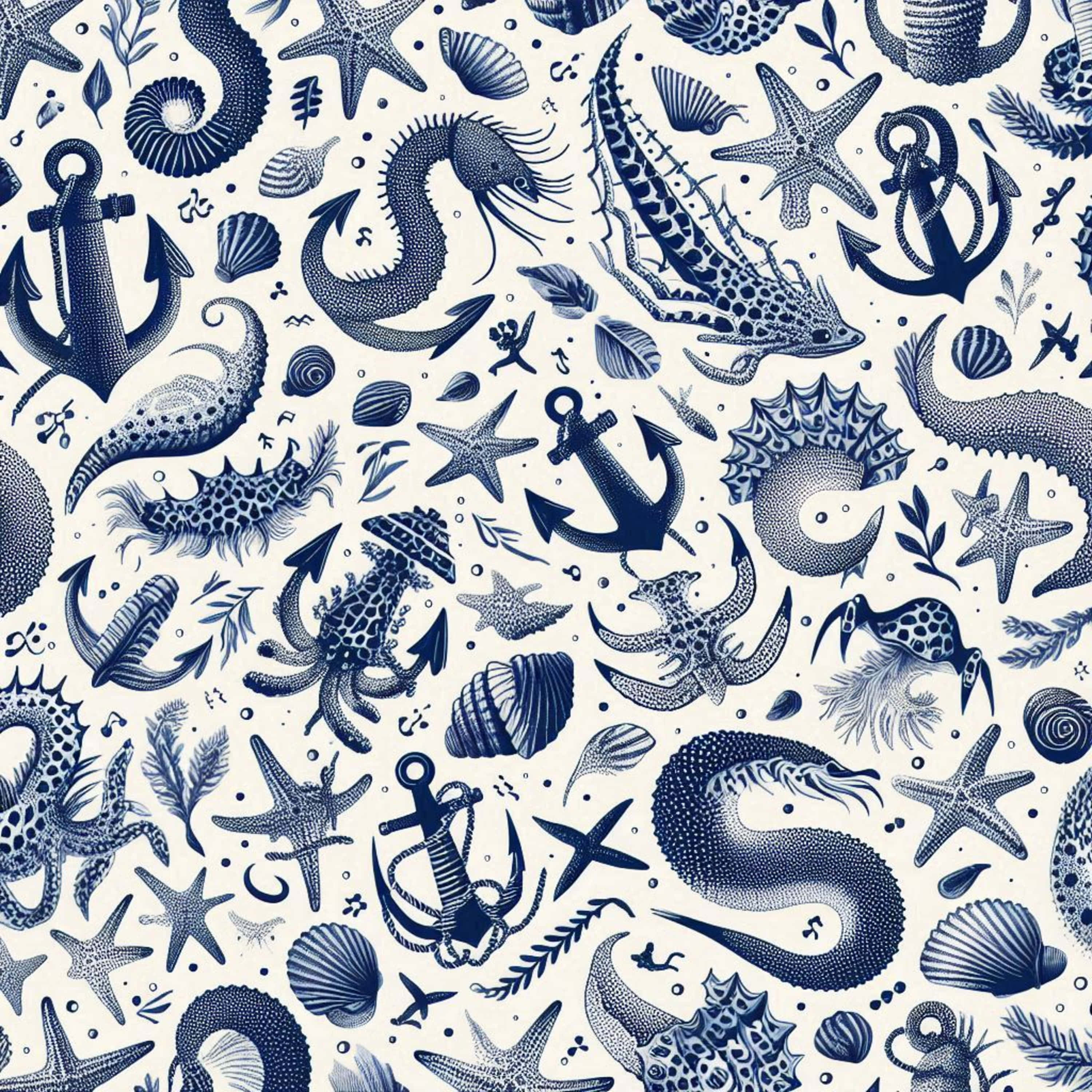 blue anchor print, navy blue, anchors, 2K Desktop Wallpaper