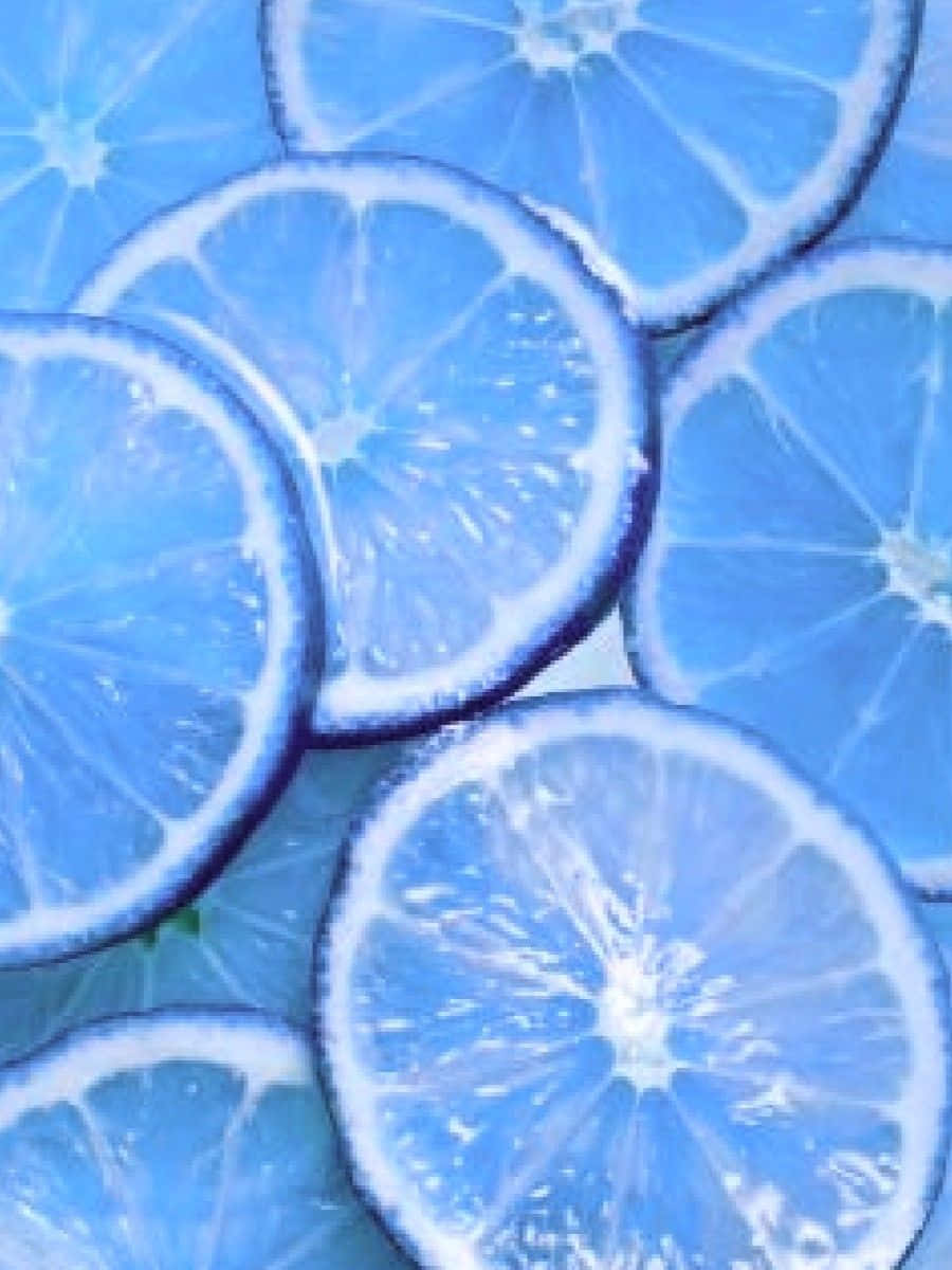 blue things, citrus fruits, cool blue tones, SD Phone Wallpaper