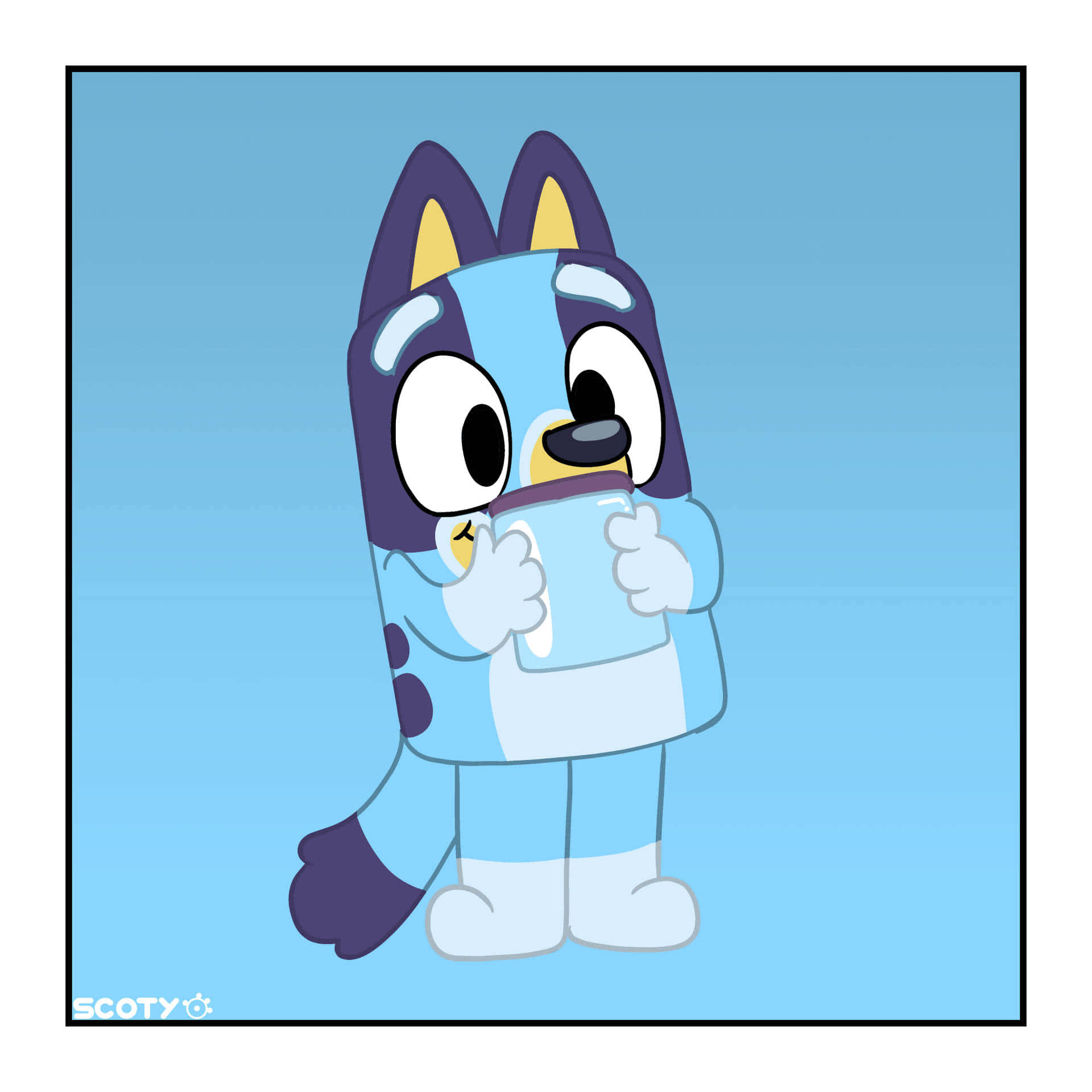 Bluey, purple ears, white paws, Full HD Desktop Wallpaper