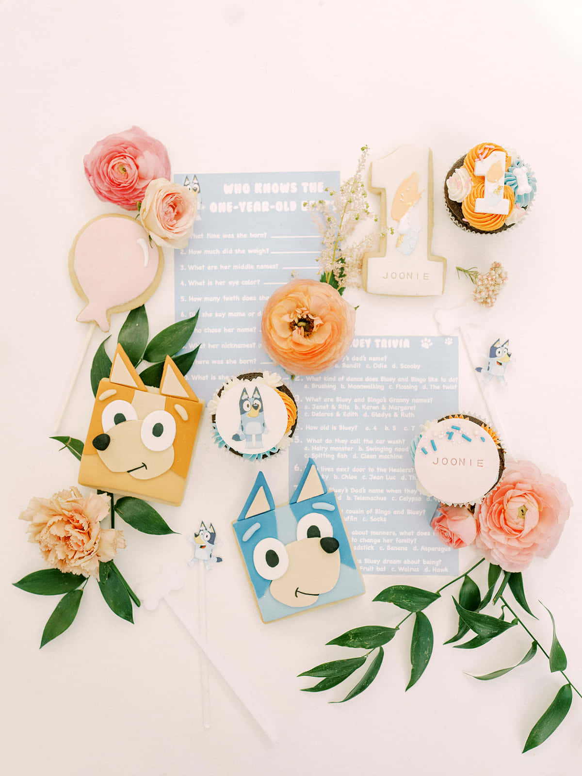 Bluey, first birthday party, cupcakes, HD Phone Wallpaper