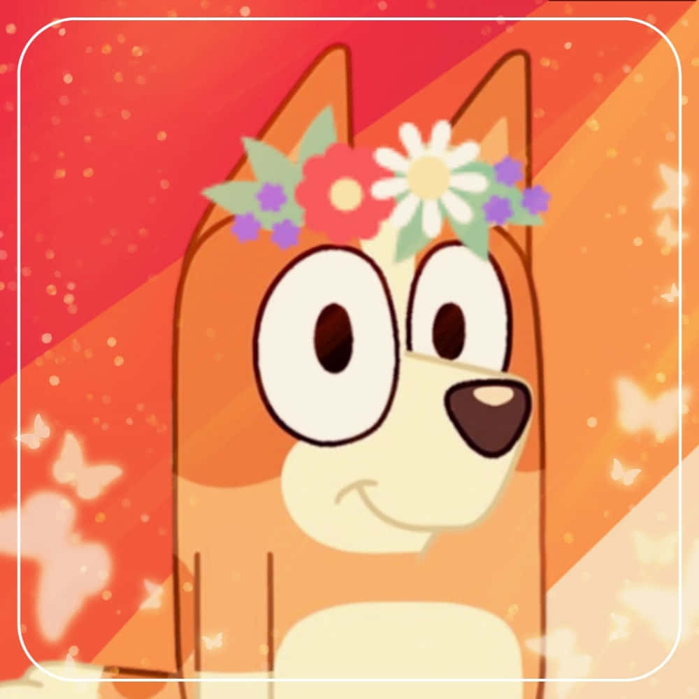 Bluey, flower crown, colorful flower crown, SD Desktop Wallpaper