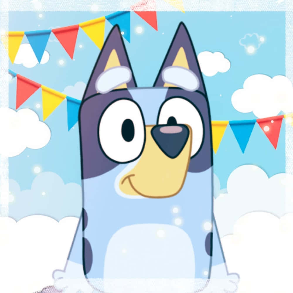 Bluey, celebration aesthetic, cartoon blue heeler dog, SD Desktop Wallpaper