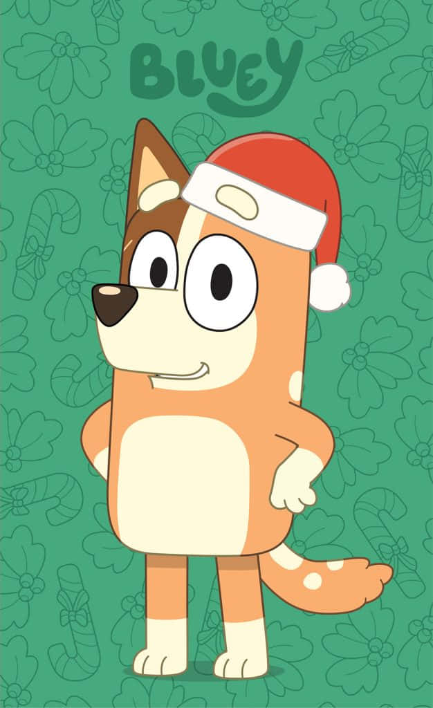Bluey, Santa hat, red Santa hat, SD Phone Wallpaper
