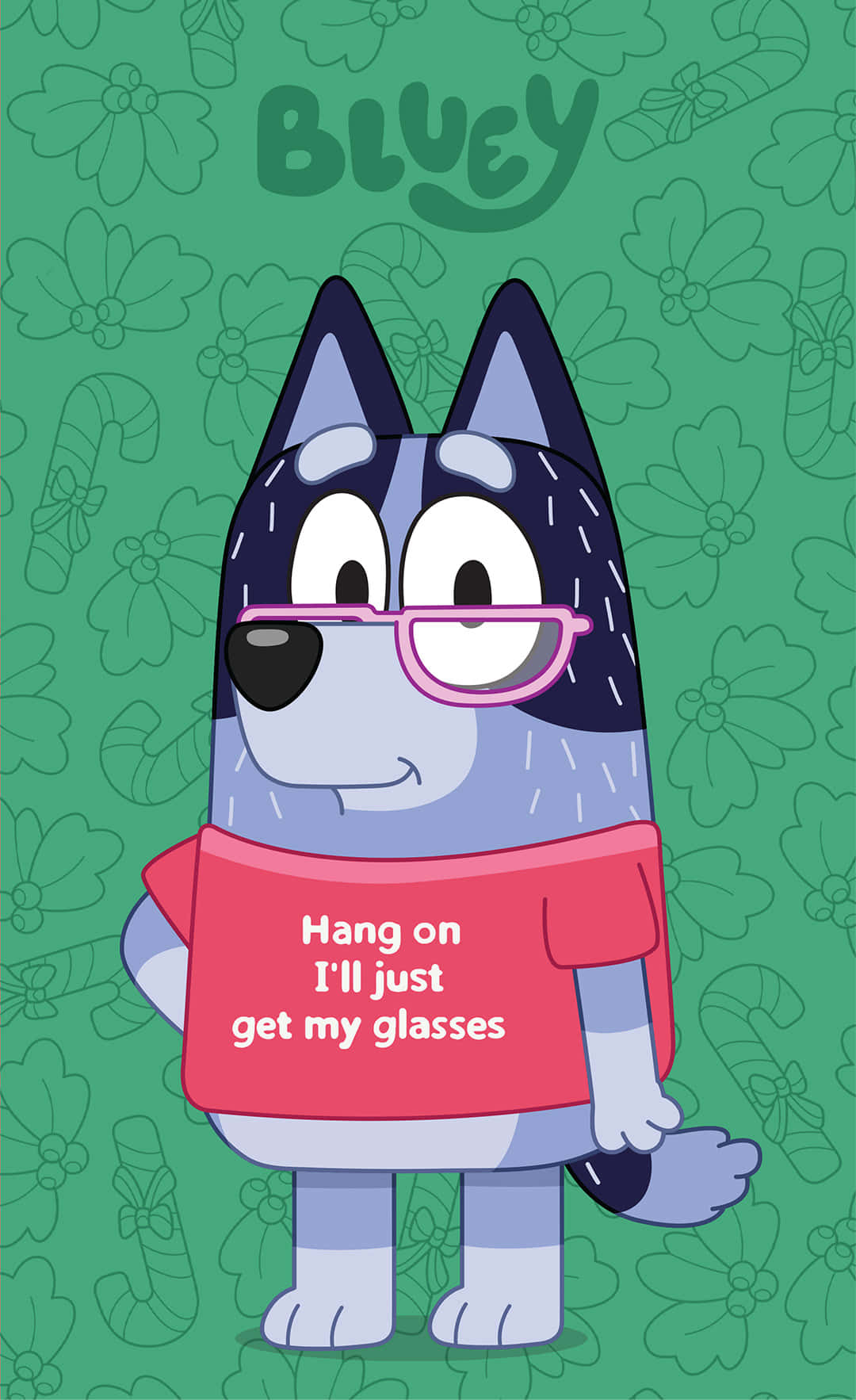 Bluey, pink glasses, red shirt, HD Phone Wallpaper