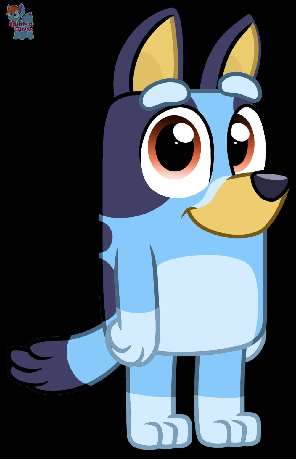 Bluey, big brown eyes, yellow snout, HD Phone Wallpaper