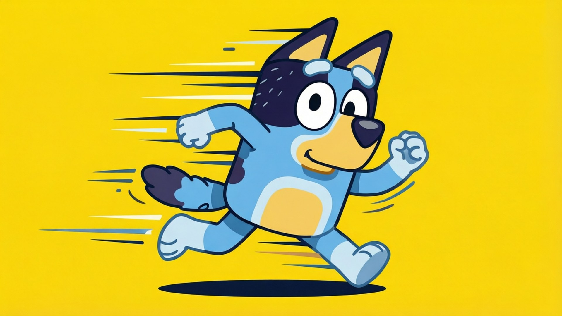 Bluey, running, motion lines, Full HD Desktop Wallpaper