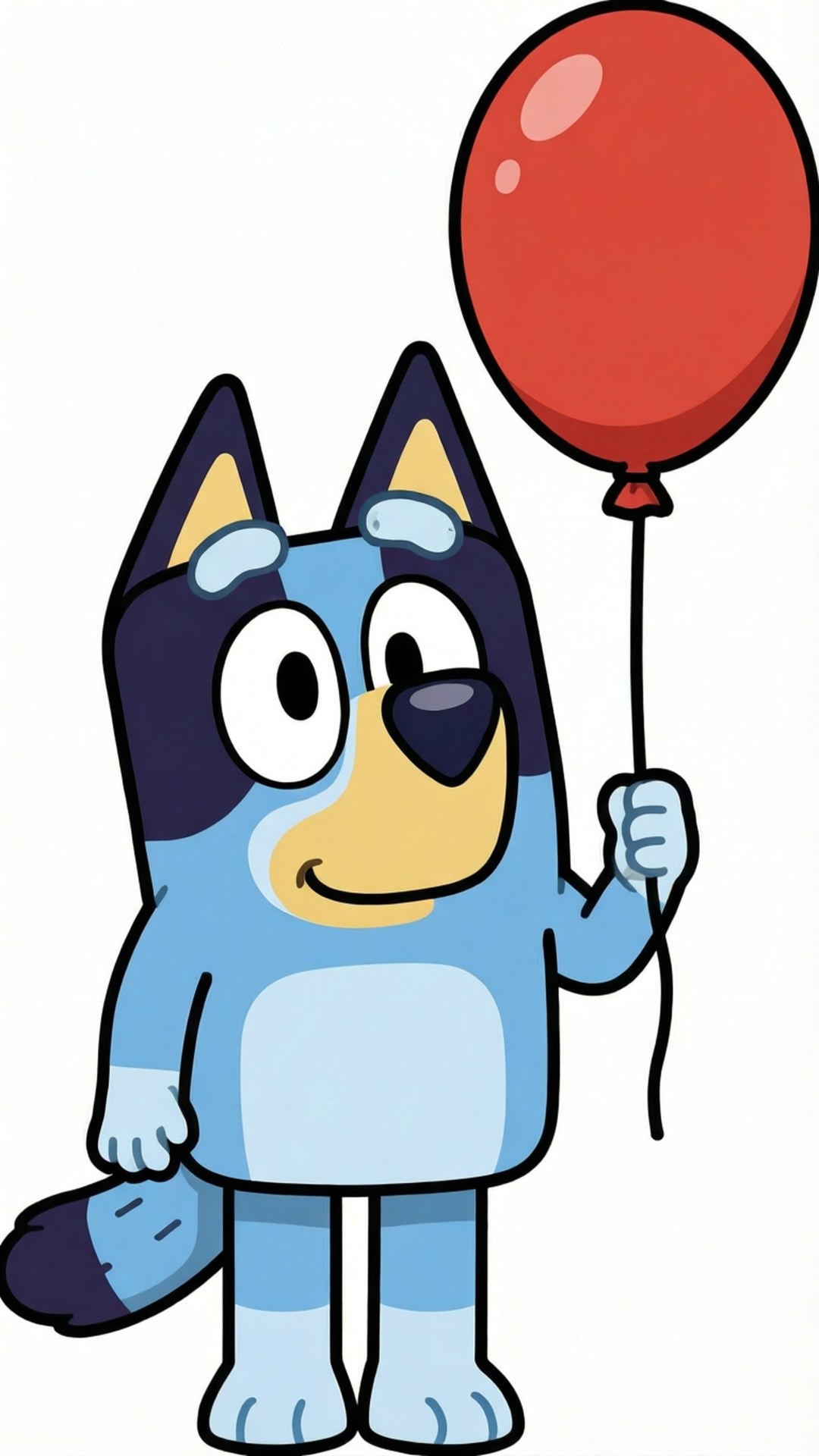 Bluey, red balloon, minimal SVG vector art, Full HD Phone Wallpaper
