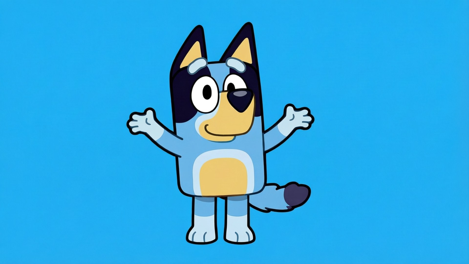 Bluey, happy pose, smiling, Full HD Desktop Wallpaper