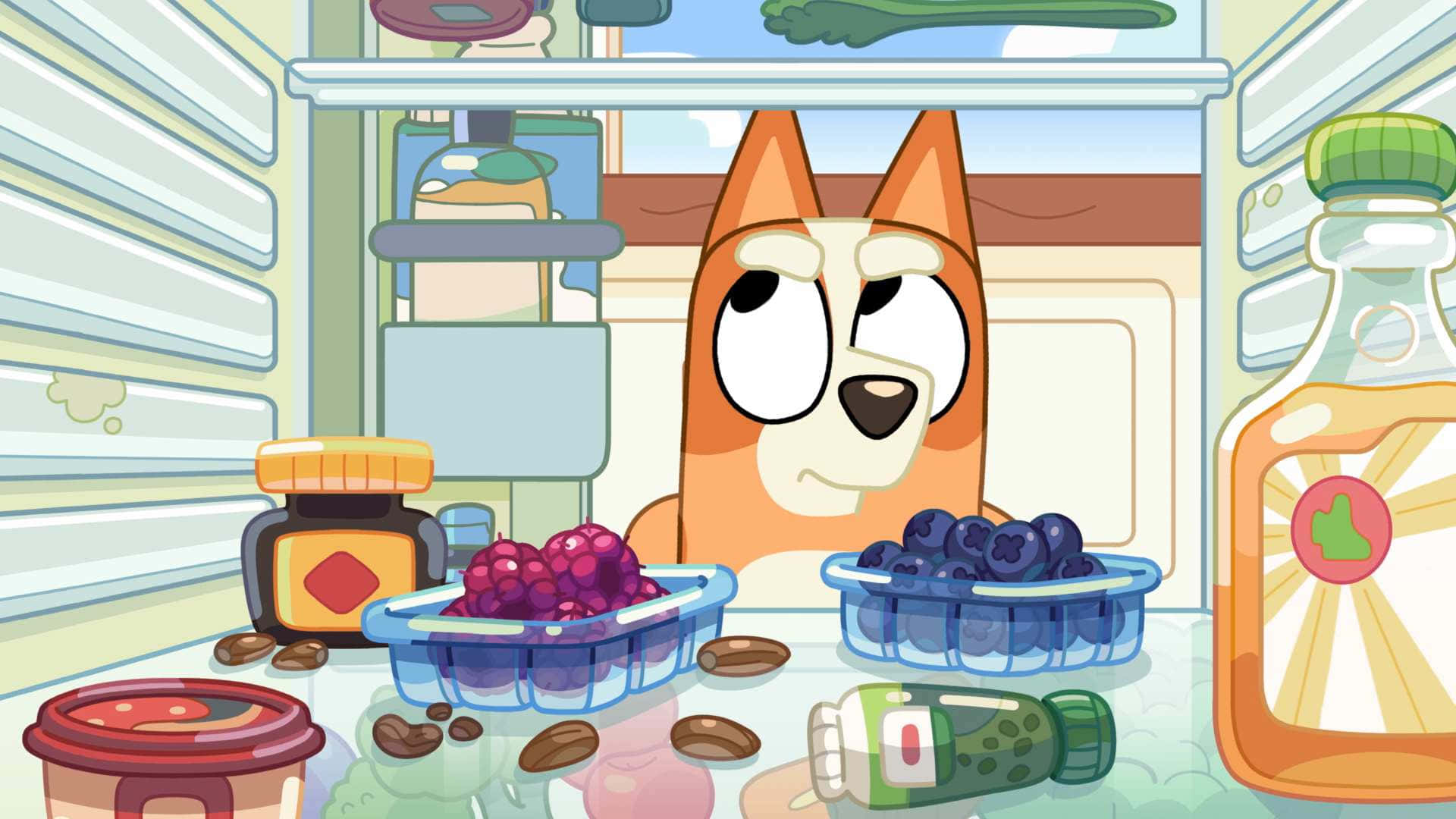 Bluey, fridge, blue heeler dog, Full HD Desktop Wallpaper