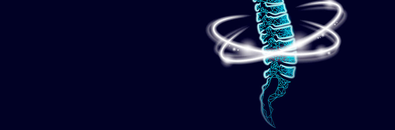 glowing blue digital spine, white energy rings, dark background, HD Desktop Wallpaper