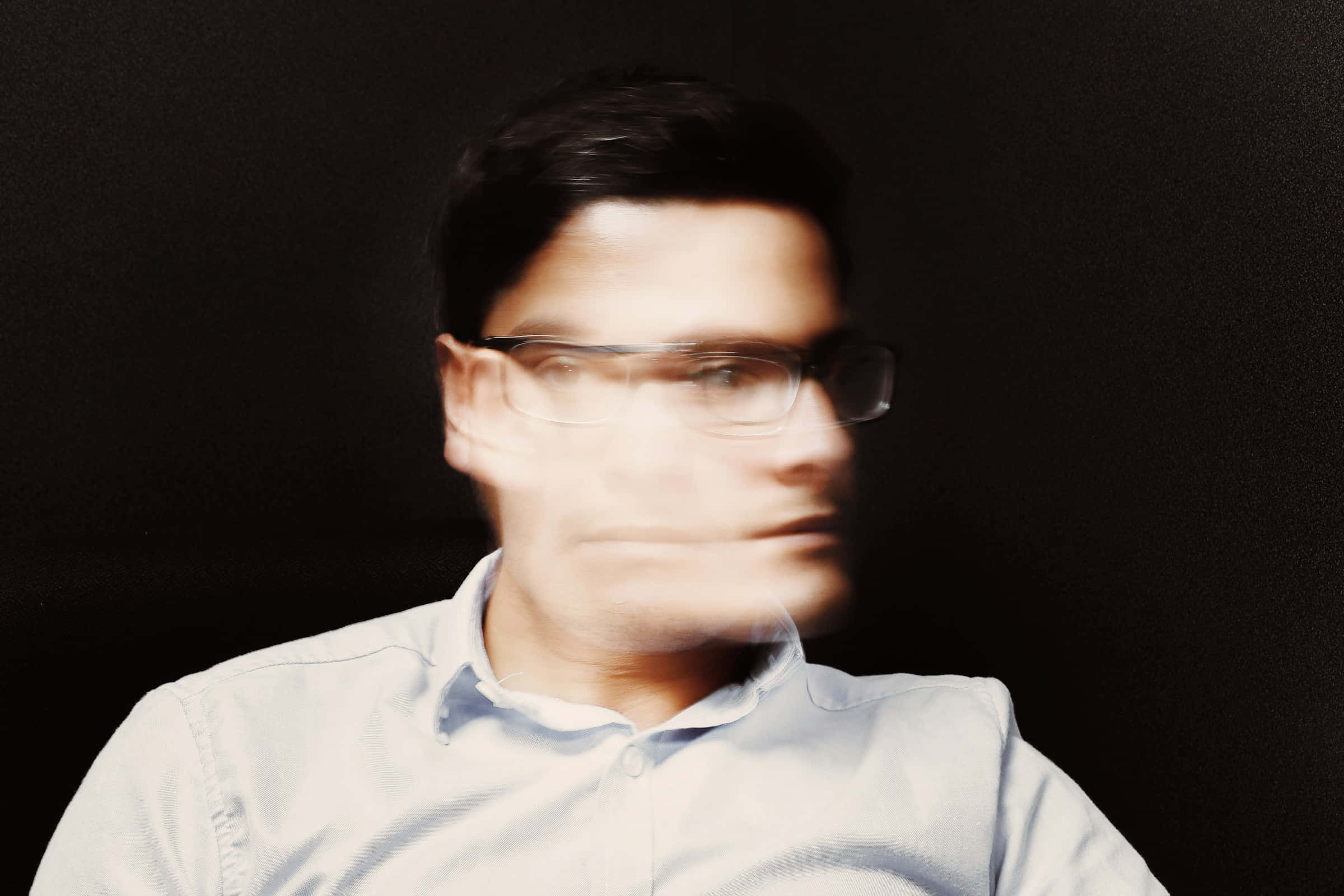 man in glasses, light shirt, motion blur, Full HD Desktop Wallpaper
