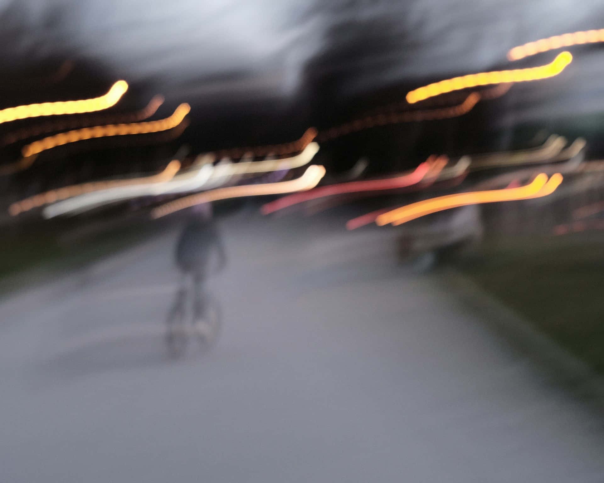 blurry nighttime biker grunge aesthetic, long exposure motion, yellow white and red light, Full HD Desktop Wallpaper