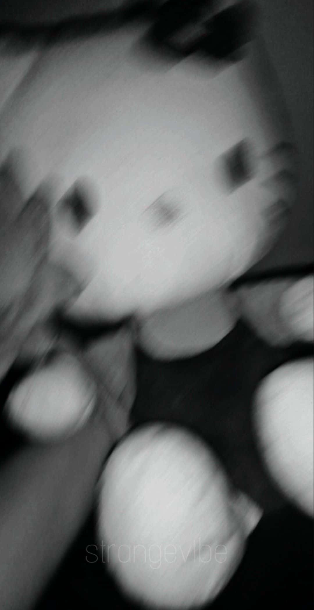 abstract blurry face grunge aesthetic, black and white motion-blurred image, plush toy, Full HD Phone Wallpaper