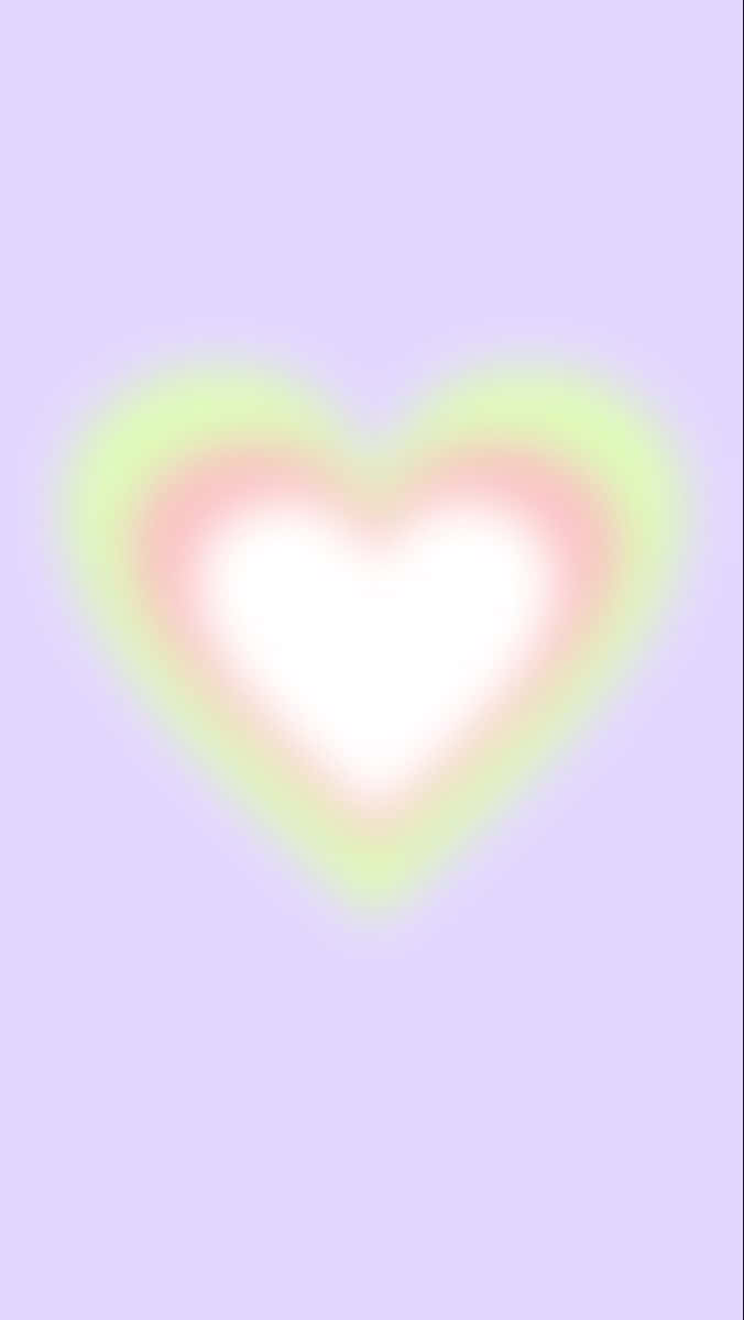 abstract blurry heart, pastel pink, pastel green, SD Phone Wallpaper