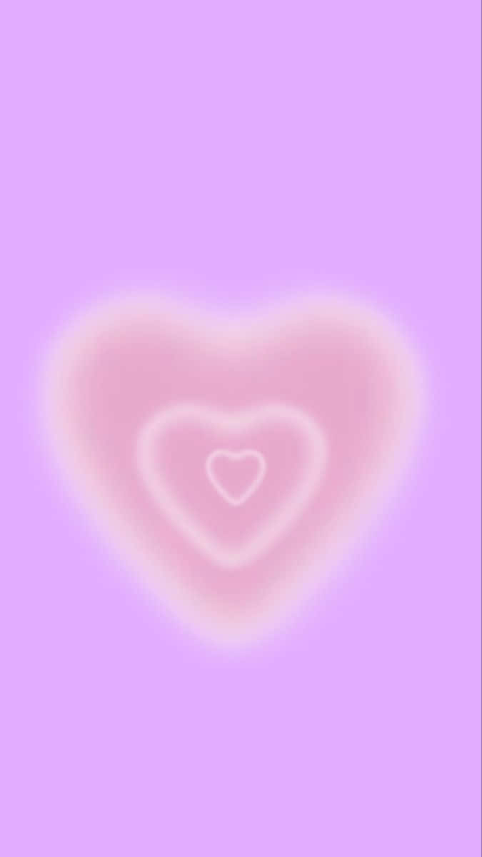 abstract blurry heart background, glowing hearts, pastel purple background, SD Phone Wallpaper