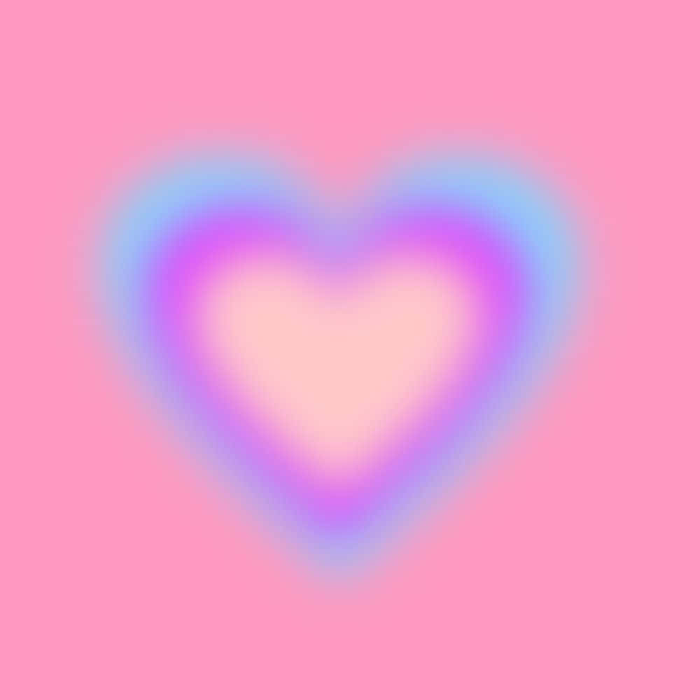 abstract blurry heart, pastel pink, blue gradients, SD Desktop Wallpaper