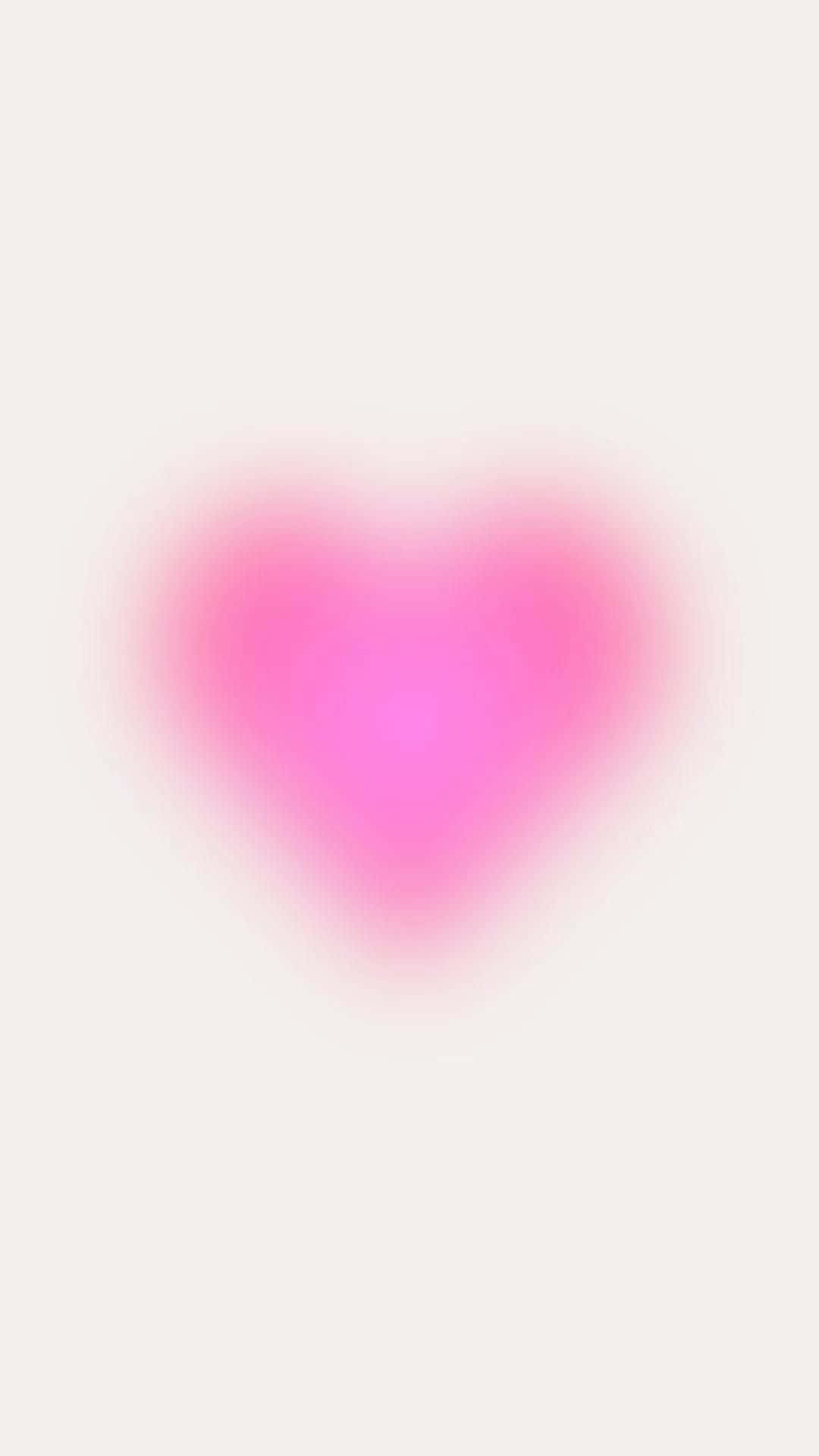 abstract blurry heart, soft glowing pink heart, pale off-white background, Full HD Phone Wallpaper