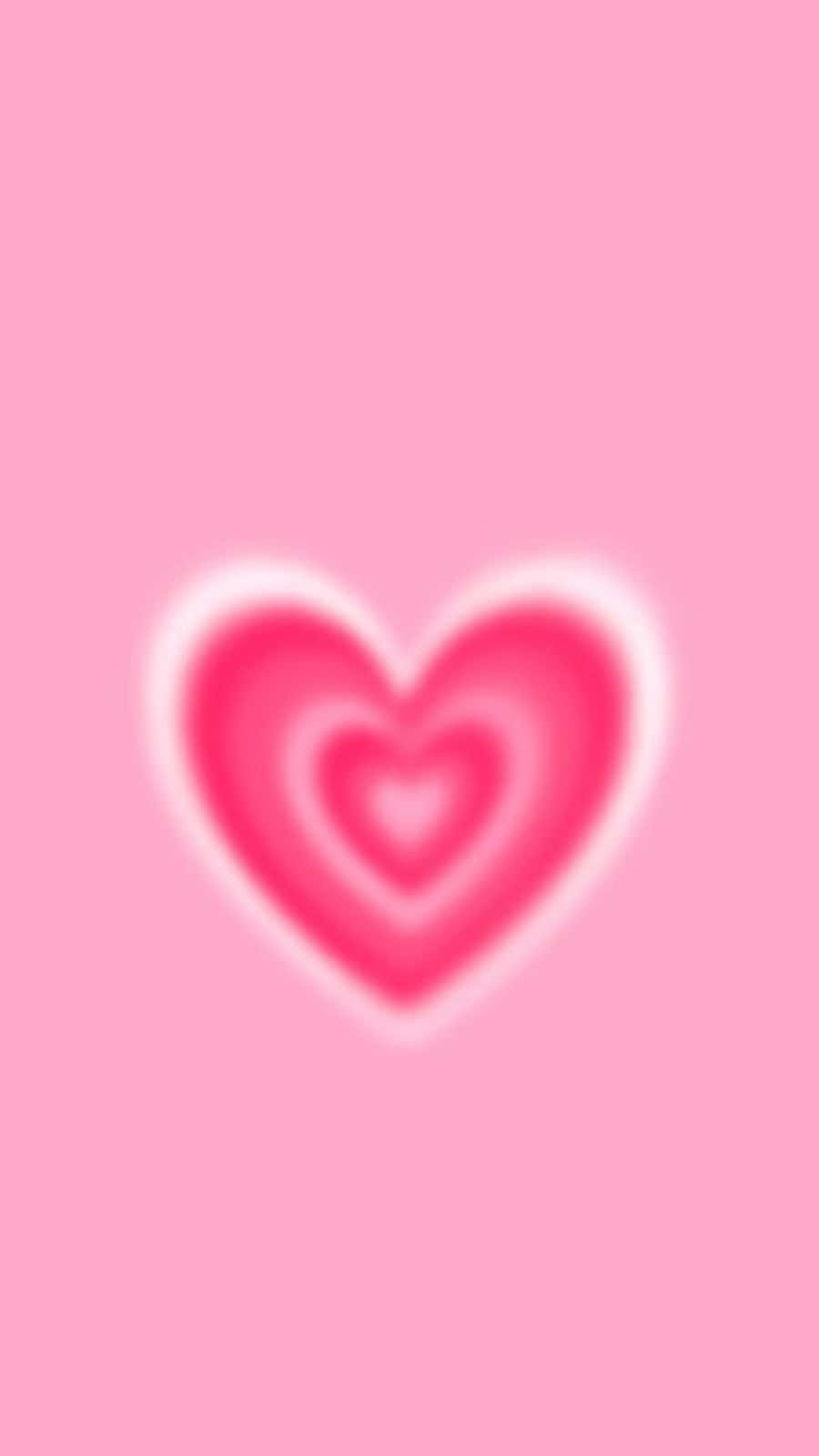 blurred pink heart aura, soft pink background, glowing concentric heart pattern, HD Phone Wallpaper