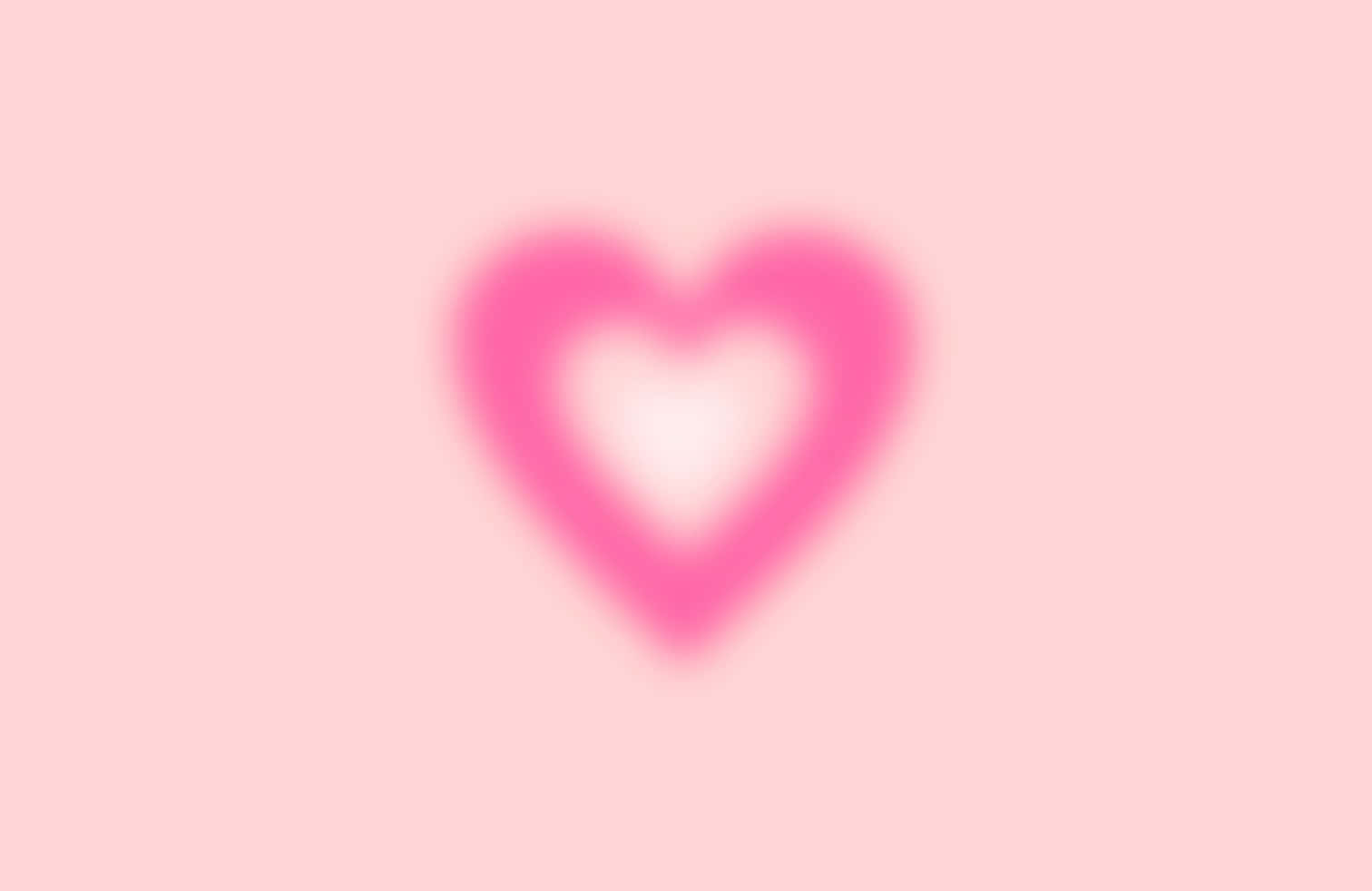Blurred Heart, pink, glowing white center, HD Desktop Wallpaper