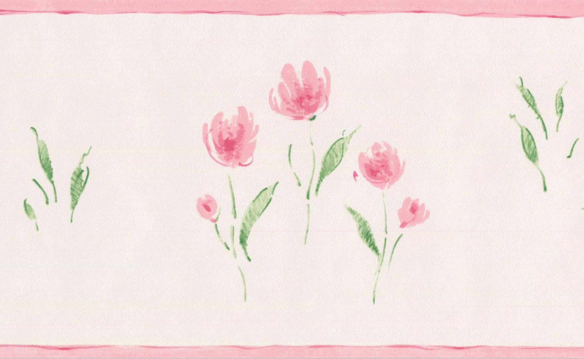 blush pink, floral watercolor, pink tulips, Full HD Desktop Wallpaper
