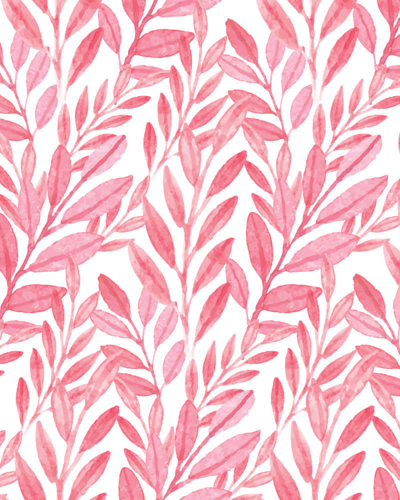 pink watercolor, pink leaves, white background, SD Phone Wallpaper