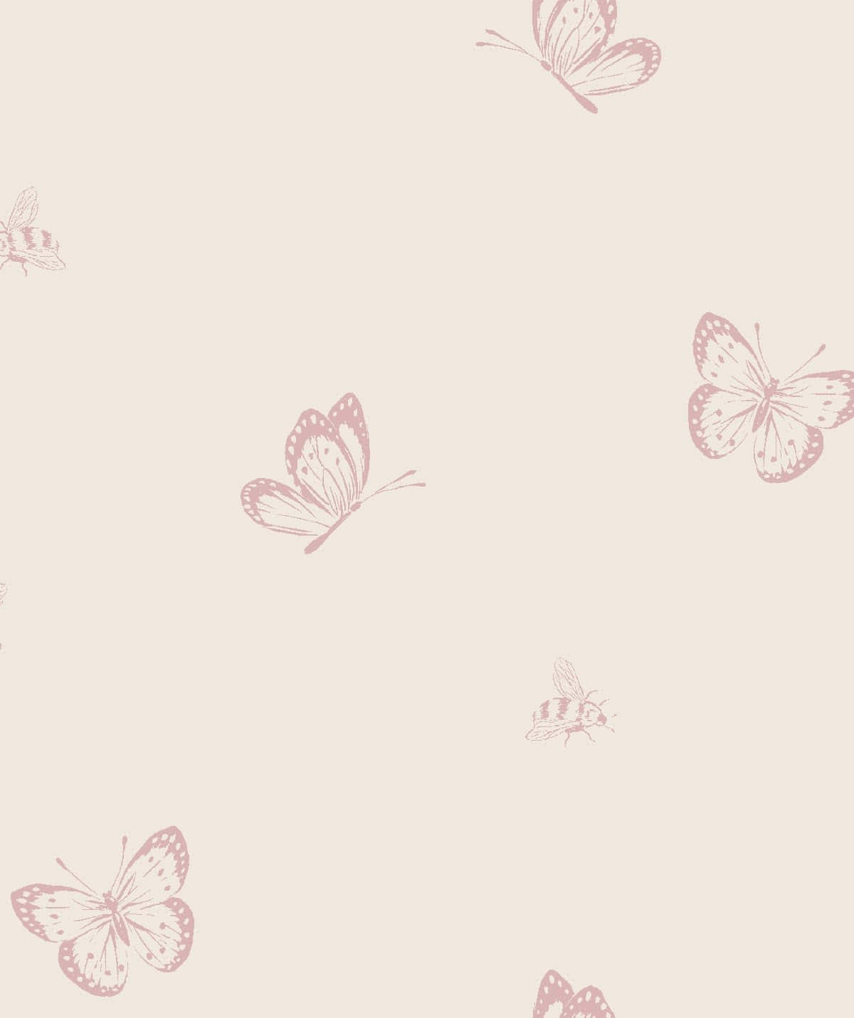 blush, butterfly pattern, pink butterflies, HD Phone Wallpaper