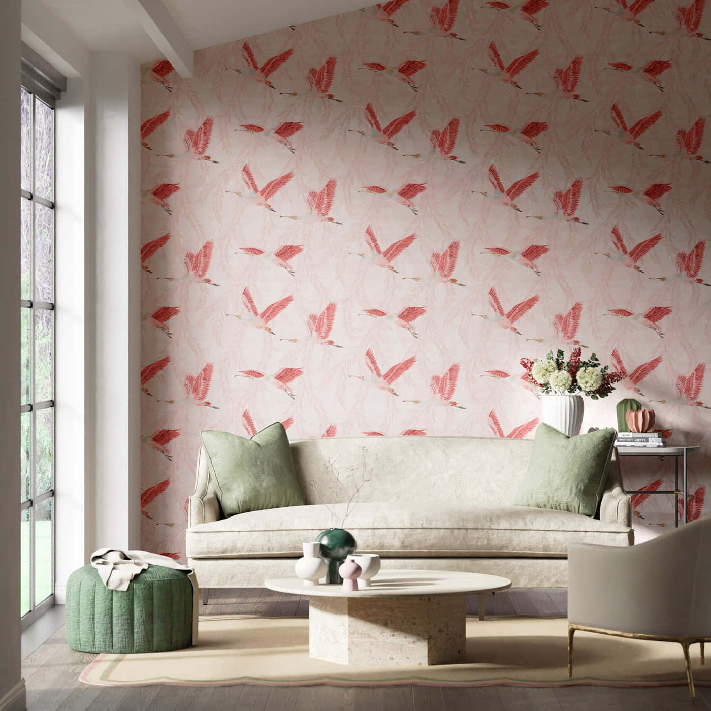 elegant blush living room interior, modern living room, sofa, HD Desktop Wallpaper