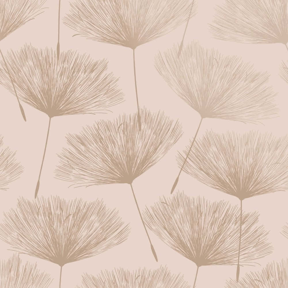 Blush, dandelion pattern, beige, SD Desktop Wallpaper
