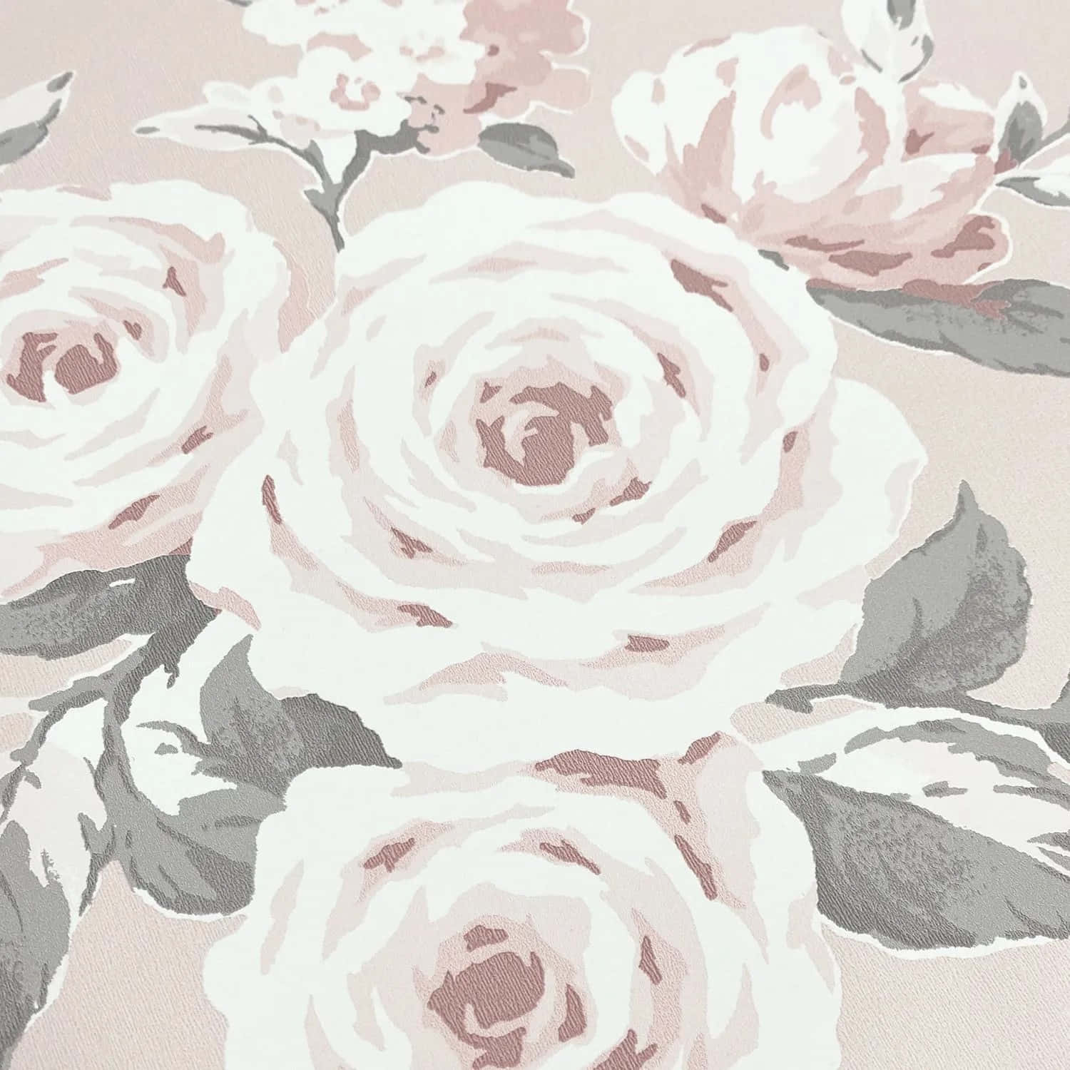blush rose pattern textile, muted pink background, soft blush roses, HD Desktop Wallpaper