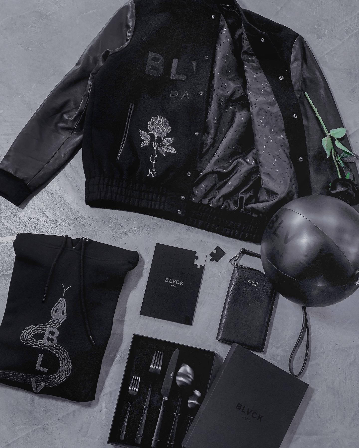 BLVCK Paris, black bomber jacket, rose embroidery, HD Phone Wallpaper