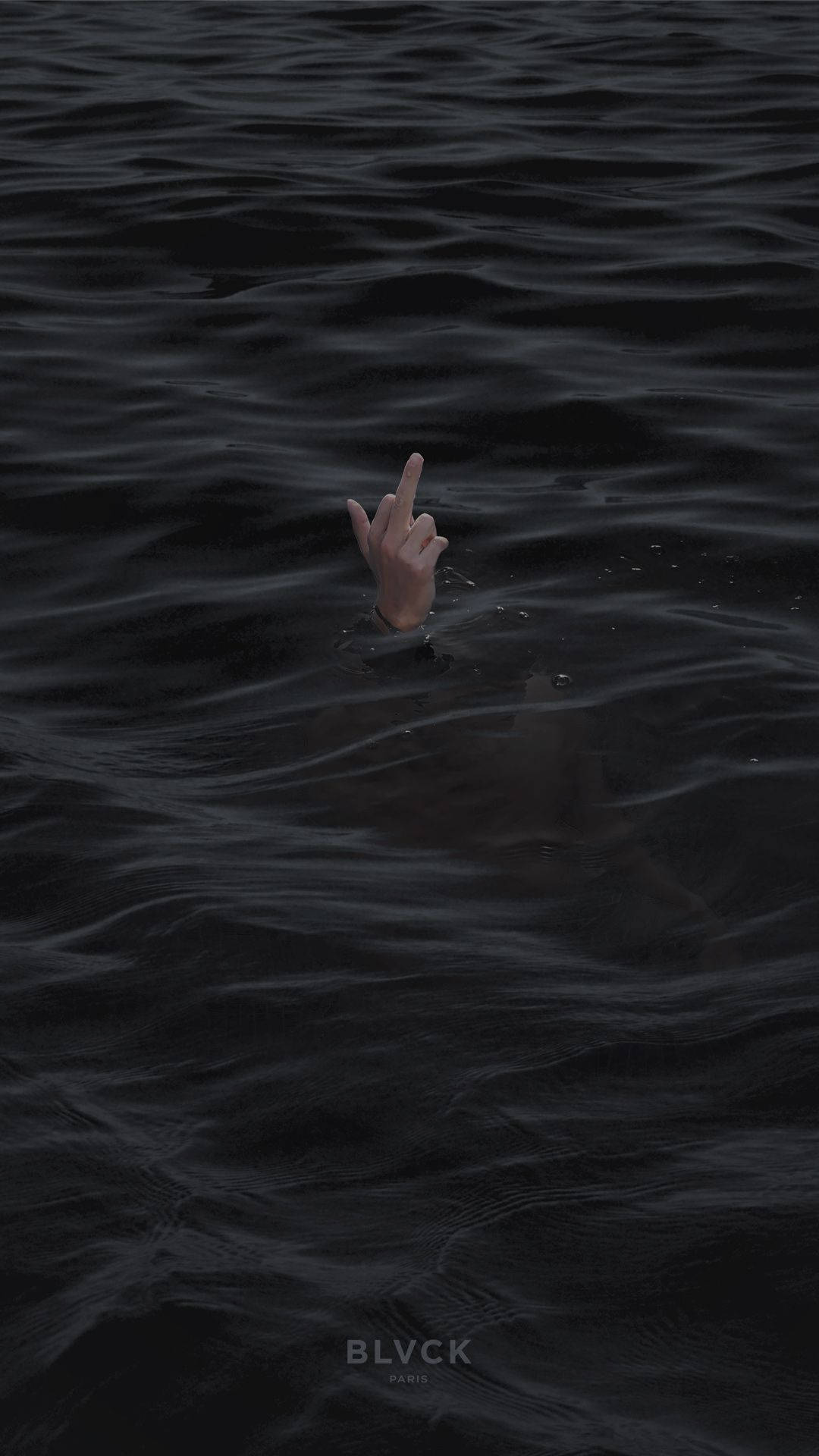 Blvck Paris, peace sign, dark rippling water, Full HD Phone Wallpaper