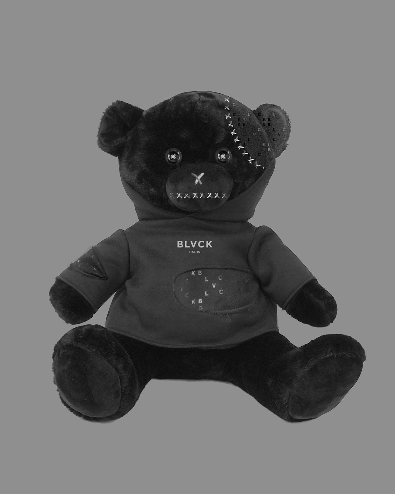 Blvck Paris, black plush teddy bear, hoodie, HD Phone Wallpaper