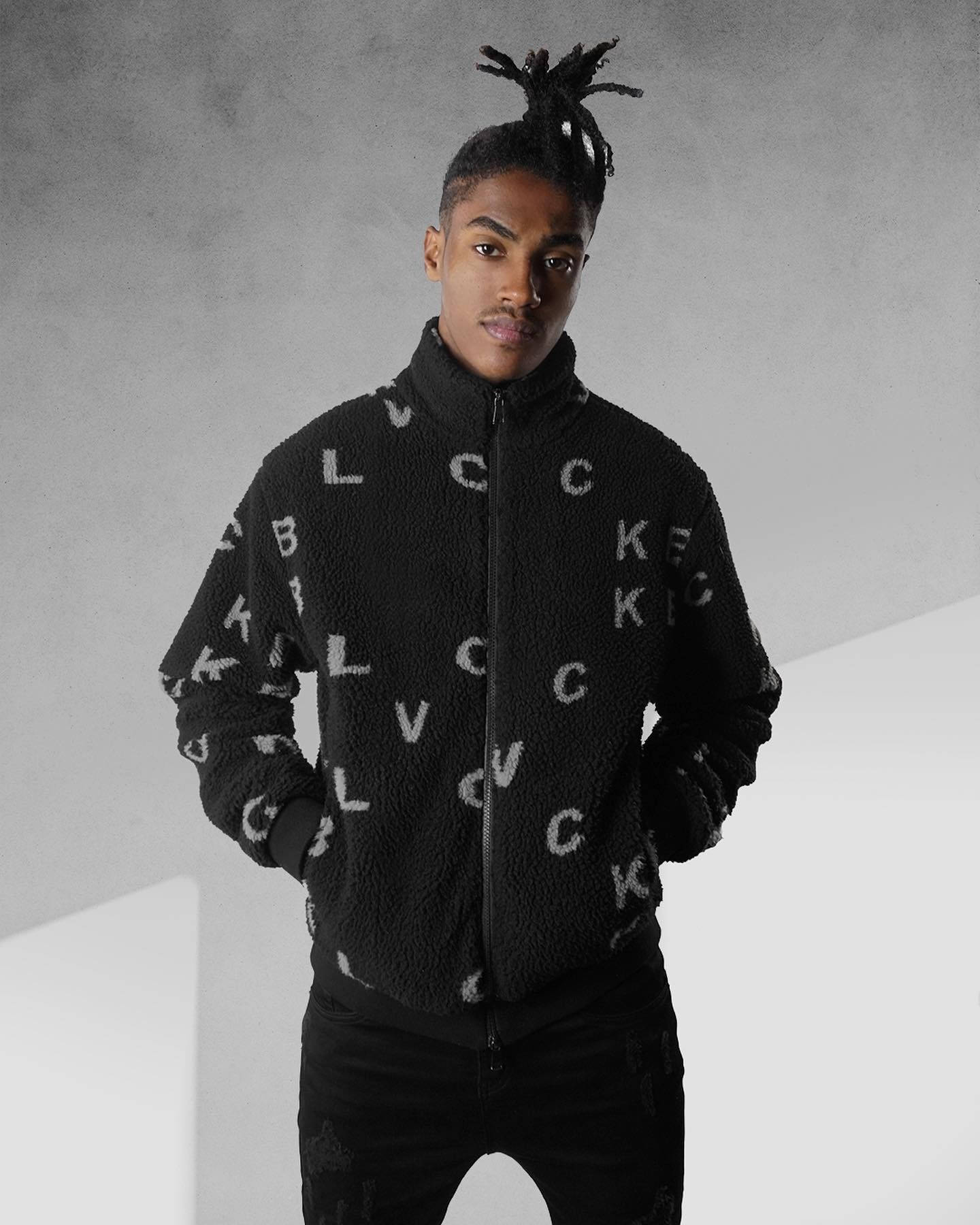 Blvck Paris, dreadlocks, black letter-print fleece jacket, HD Phone Wallpaper