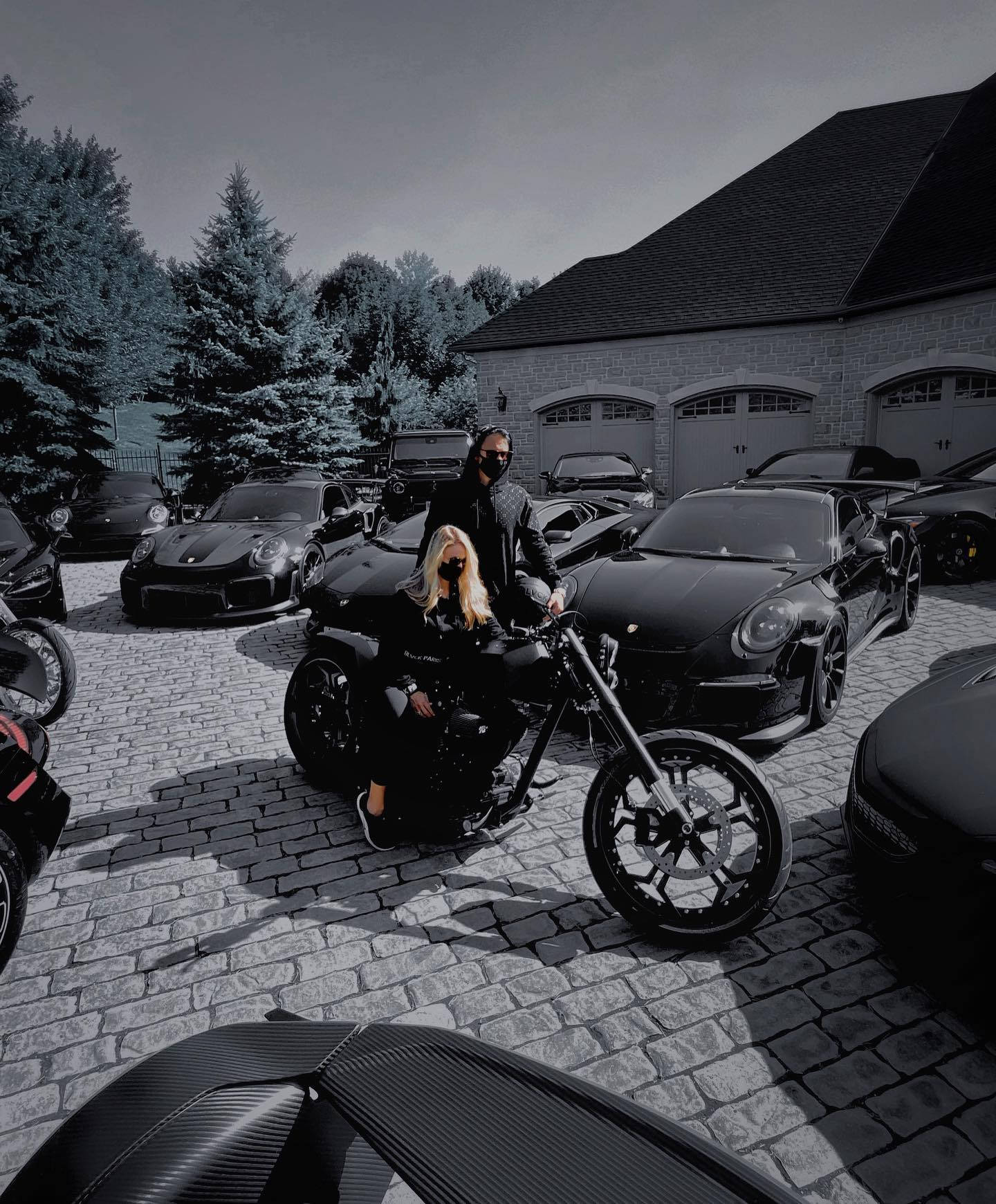 Blvck Paris, black motorcycle, luxury sports cars, HD Phone Wallpaper