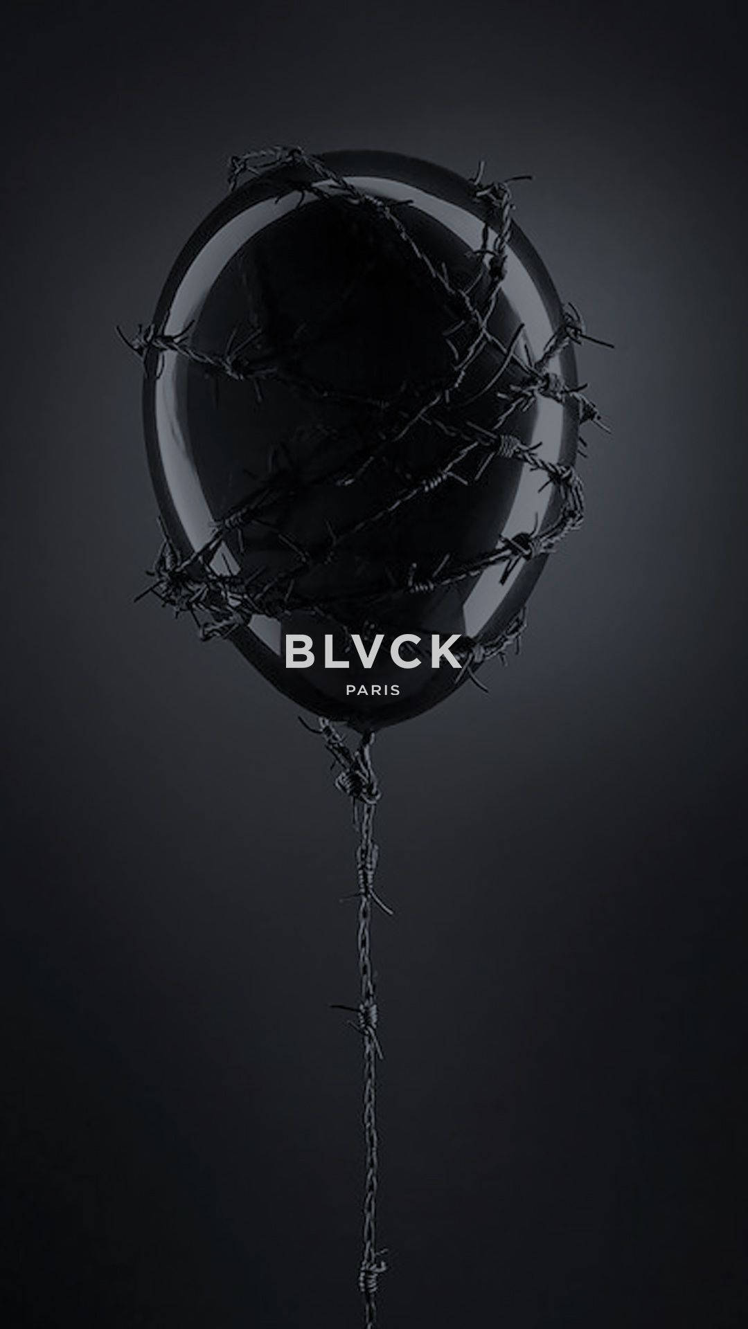 Blvck Paris, glossy black balloon, barbed wire, Full HD Phone Wallpaper