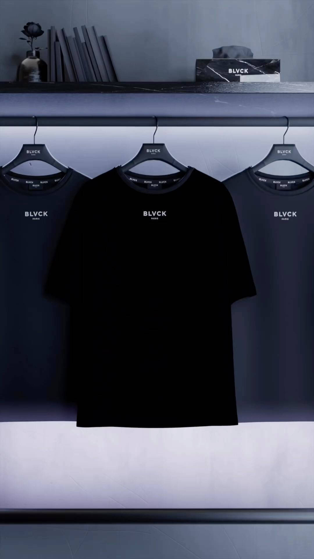 Blvck Paris, BLVCK t-shirts, minimalist clothing rack, Full HD Phone Wallpaper