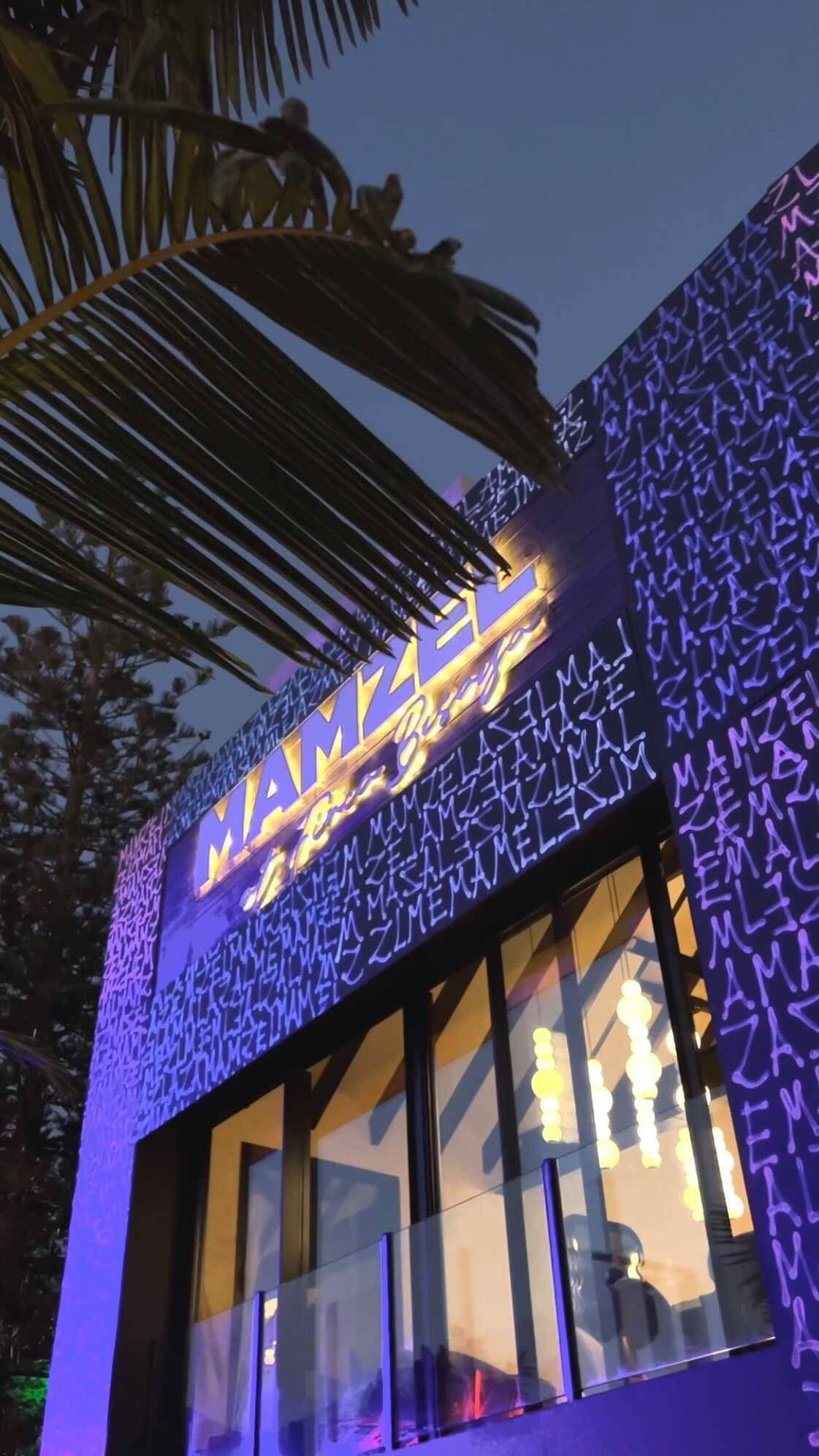 Blvck Paris, dusk, glowing purple lettering, Full HD Phone Wallpaper