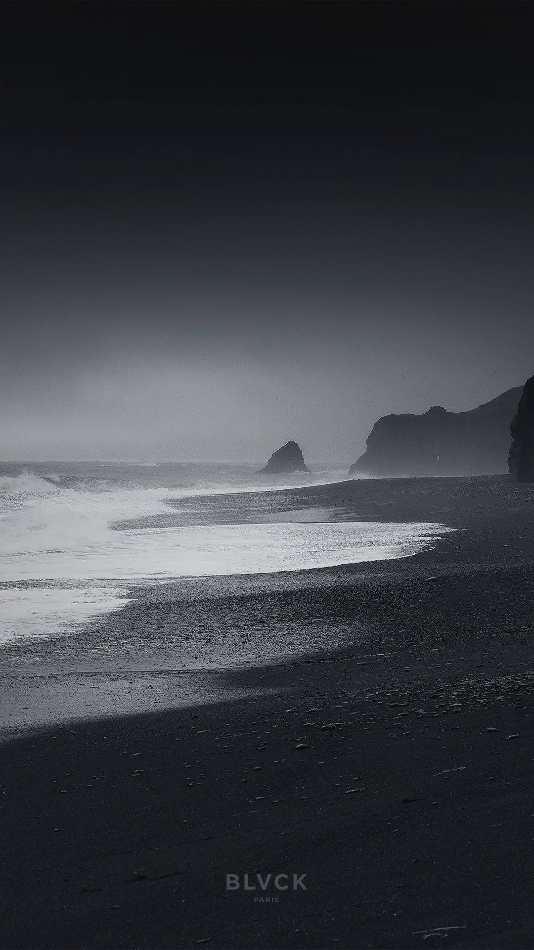 Blvck Paris, beach shore, crashing waves, Full HD Phone Wallpaper