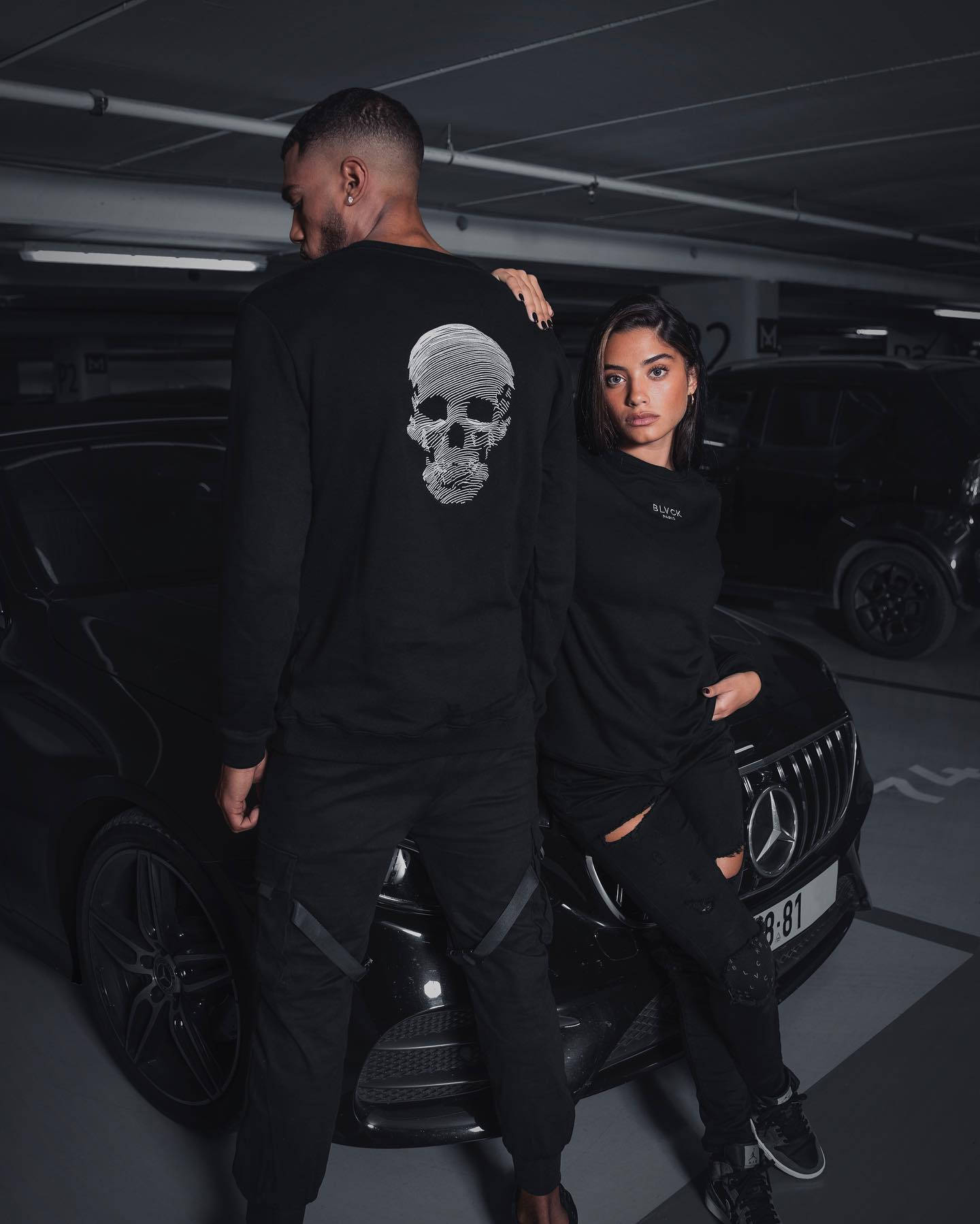 Blvck Paris, black outfits, sleek black luxury car, HD Phone Wallpaper