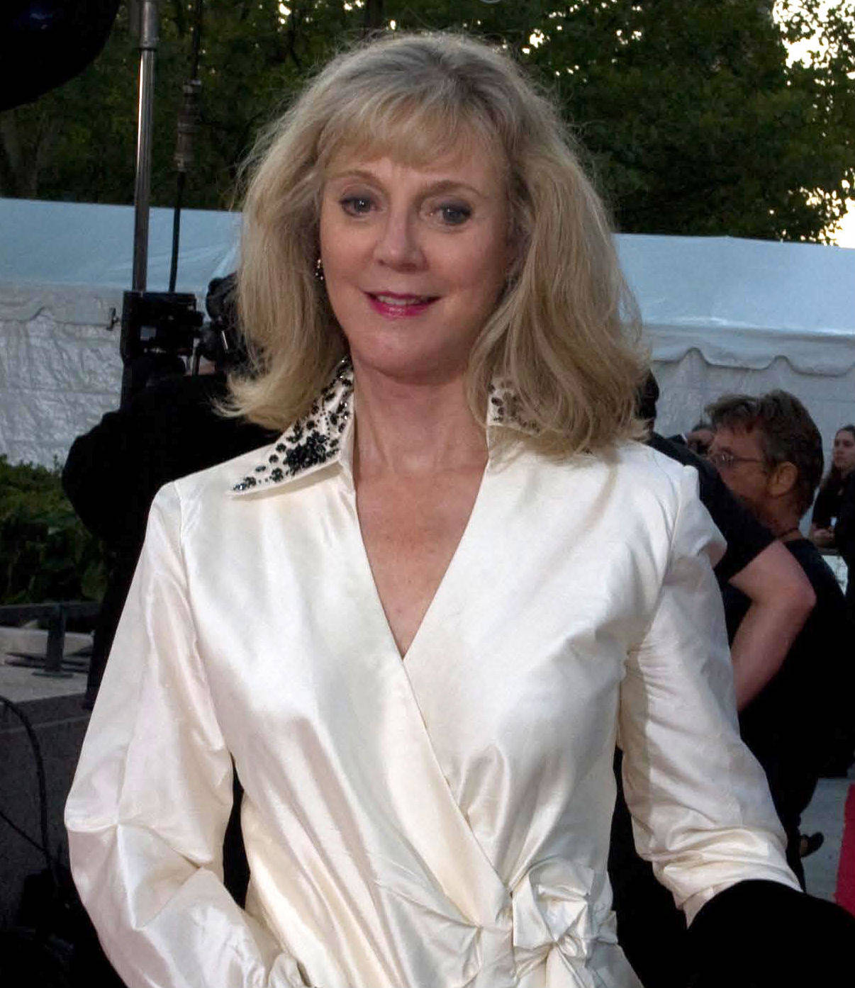 Blythe Danner, shiny dress, white satin blouse, HD Phone Wallpaper