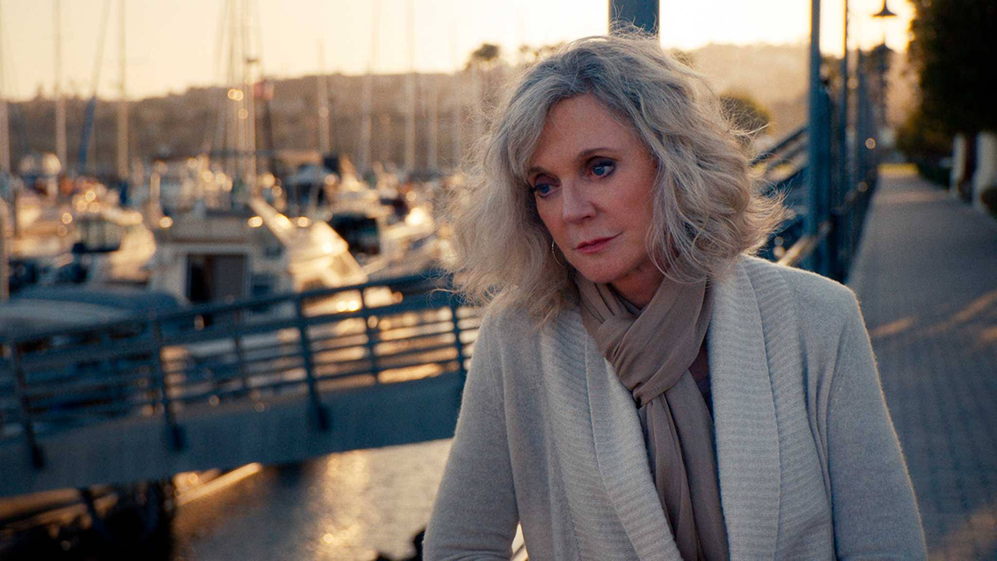 Blythe Danner, gray hair, waterfront pier, Full HD Desktop Wallpaper