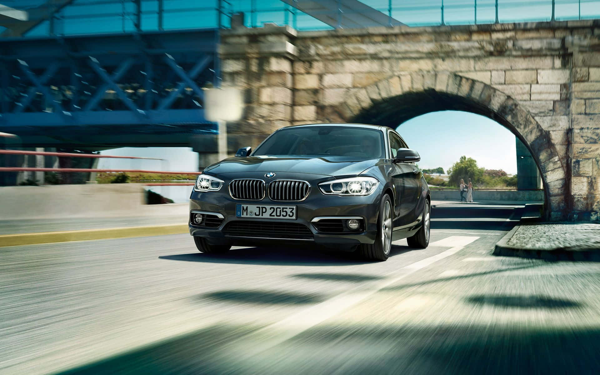 BMW 1 Series, dark gray, coupe, Full HD Desktop Wallpaper