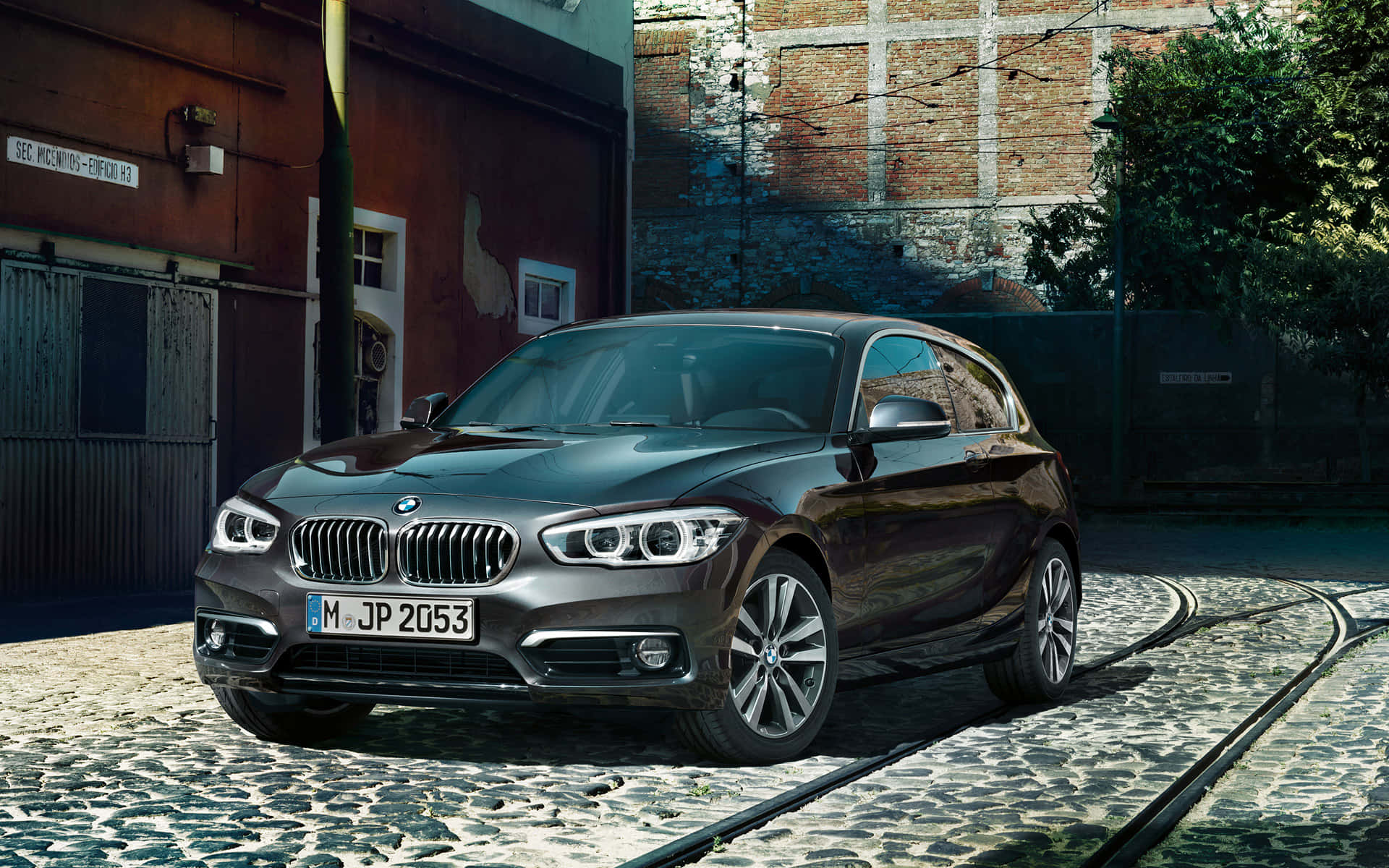 BMW 1 Series, dark gray, hatchback, Full HD Desktop Wallpaper