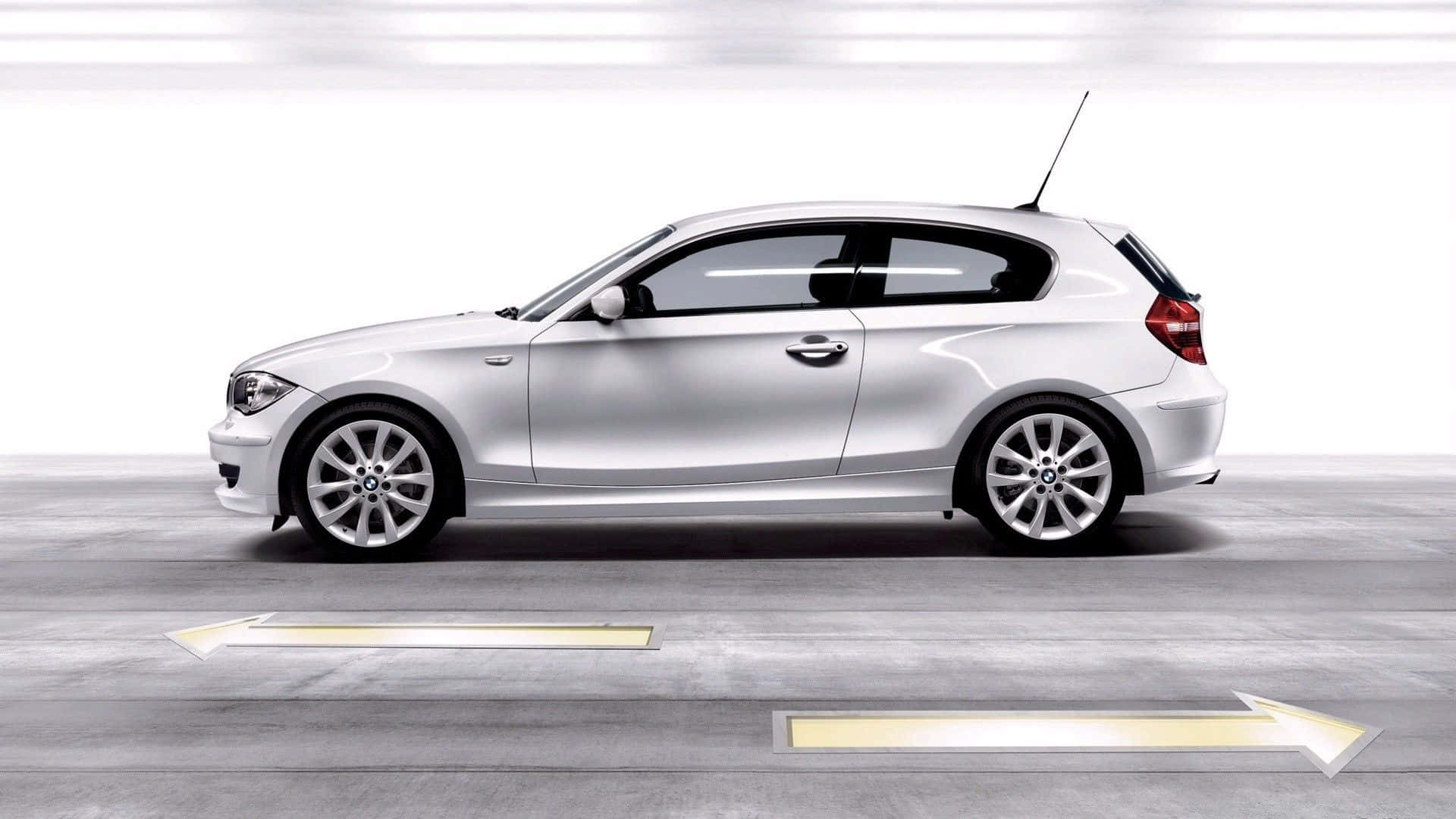 BMW 1 Series, silver, hatchback, Full HD Desktop Wallpaper