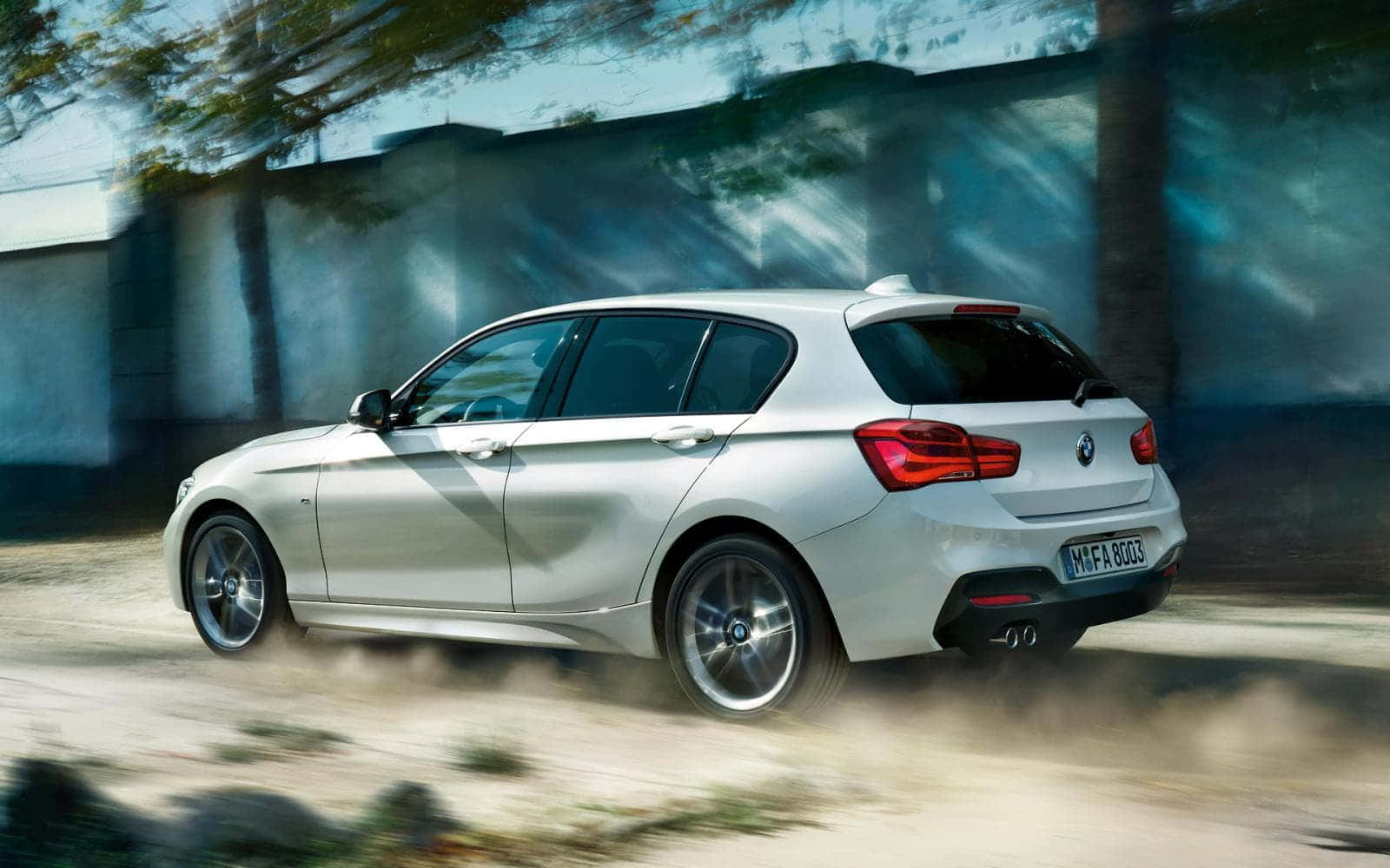 BMW 1 Series, silver, hatchback, HD Desktop Wallpaper