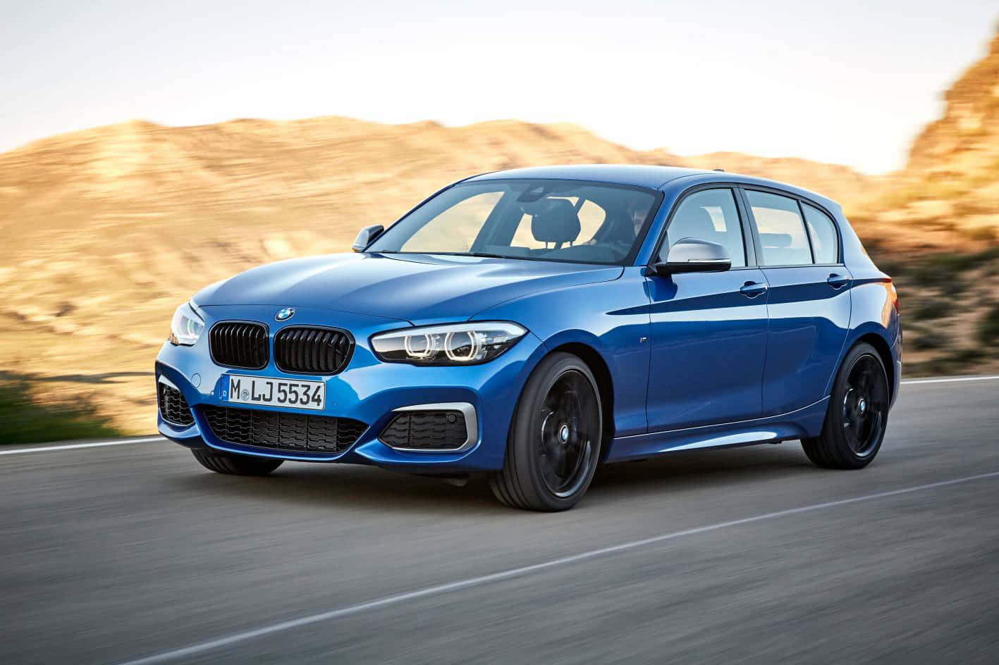 BMW 1 Series, vibrant blue, hatchback, HD Desktop Wallpaper