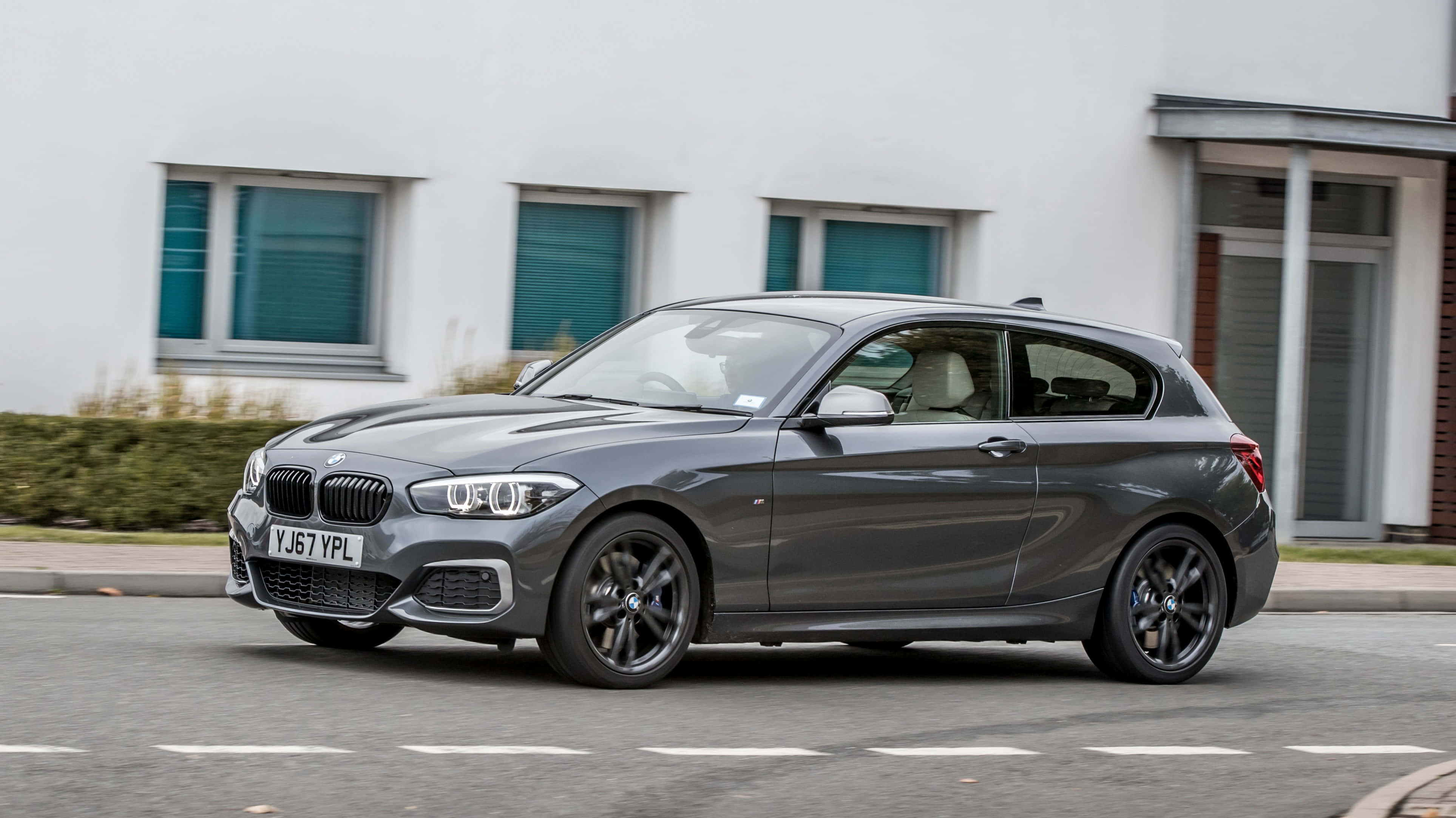 BMW 1 Series, gray, hatchback, 4K Desktop Wallpaper