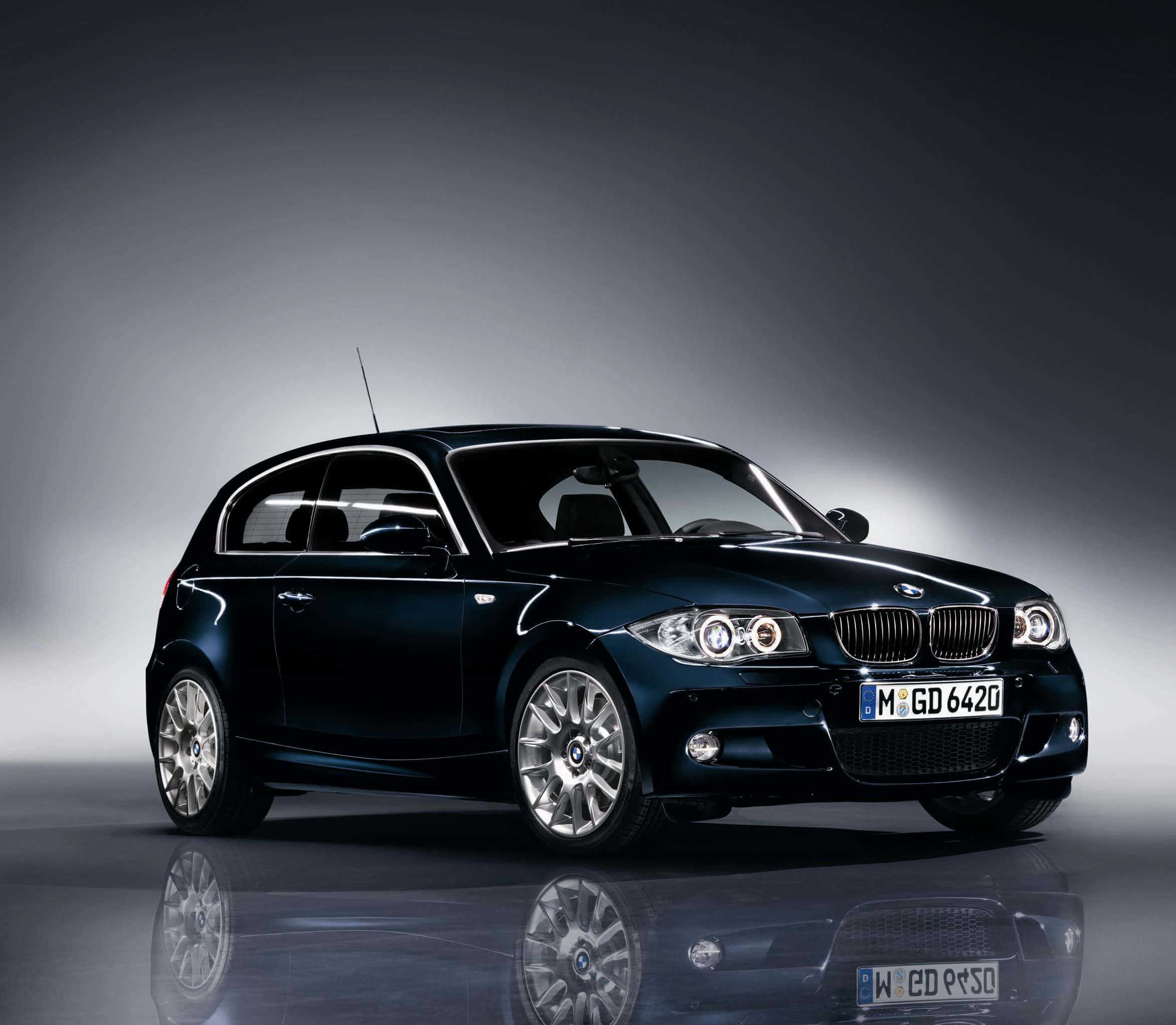 BMW 1 Series, black, hatchback, Full HD Desktop Wallpaper