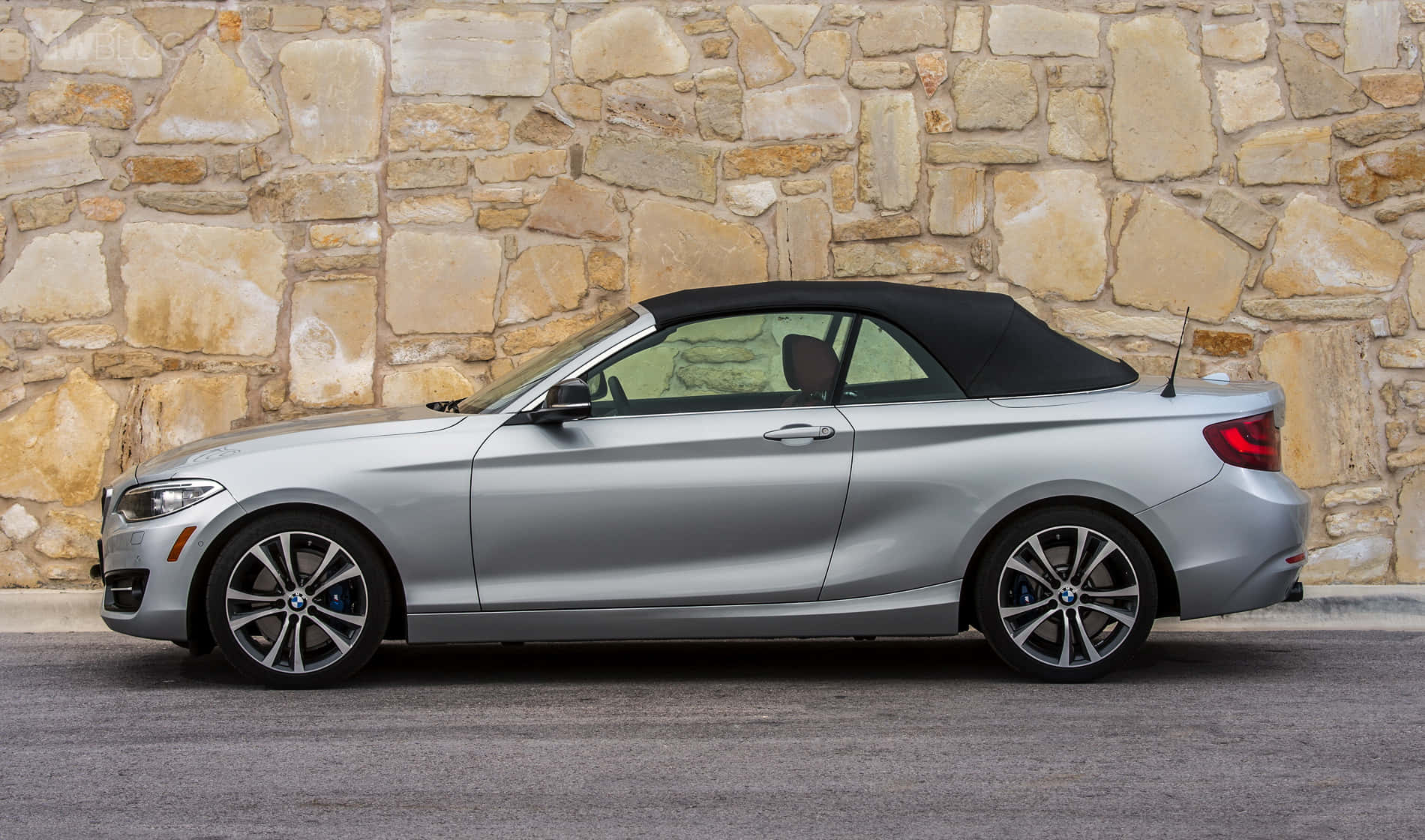 BMW 2 Series, silver, black soft top, HD Desktop Wallpaper