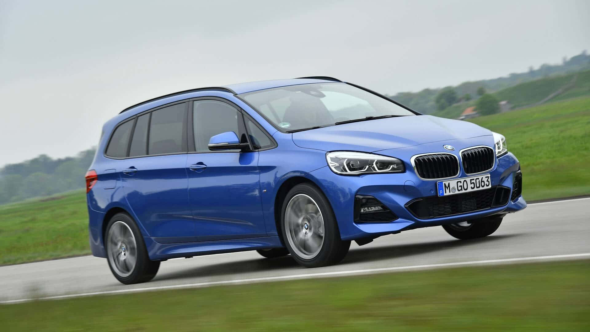 BMW 2 Series, vibrant blue, station wagon, Full HD Desktop Wallpaper